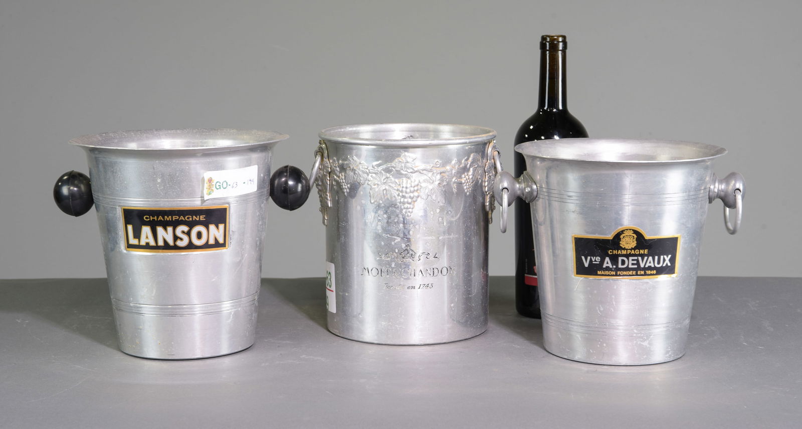 3 Assorted Vintage Chillers / Champagne Buckets: 3 Assorted Vintage Chillers / Champagne Buckets - 8.25 in tall x 9.75 x 8.25