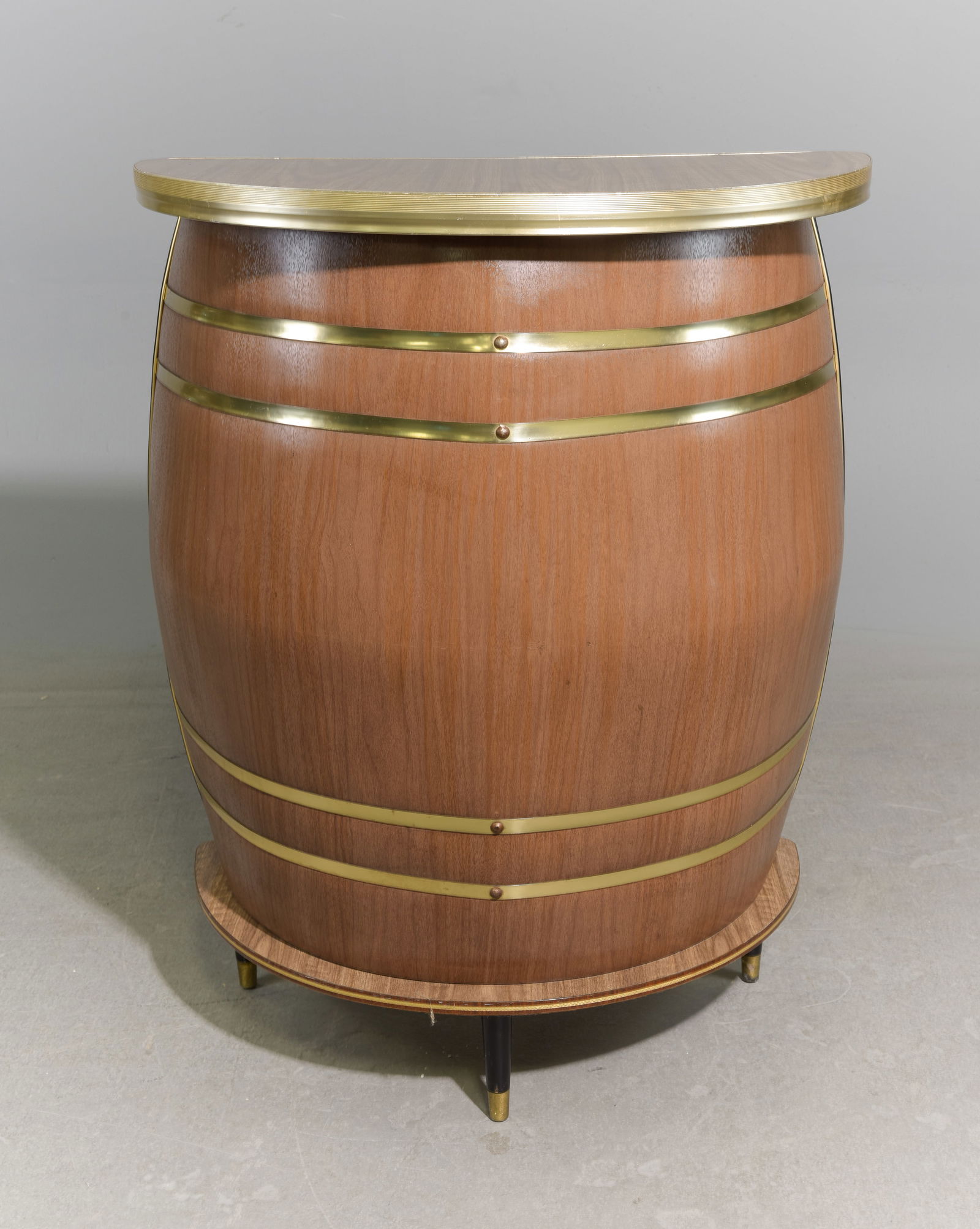Mid Century Modern Tiki Style Barrel Cocktail Bar #2: Mid Century Modern Tiki Style Barrel Cocktail Bar - 40.5 in tall x 33 x 18