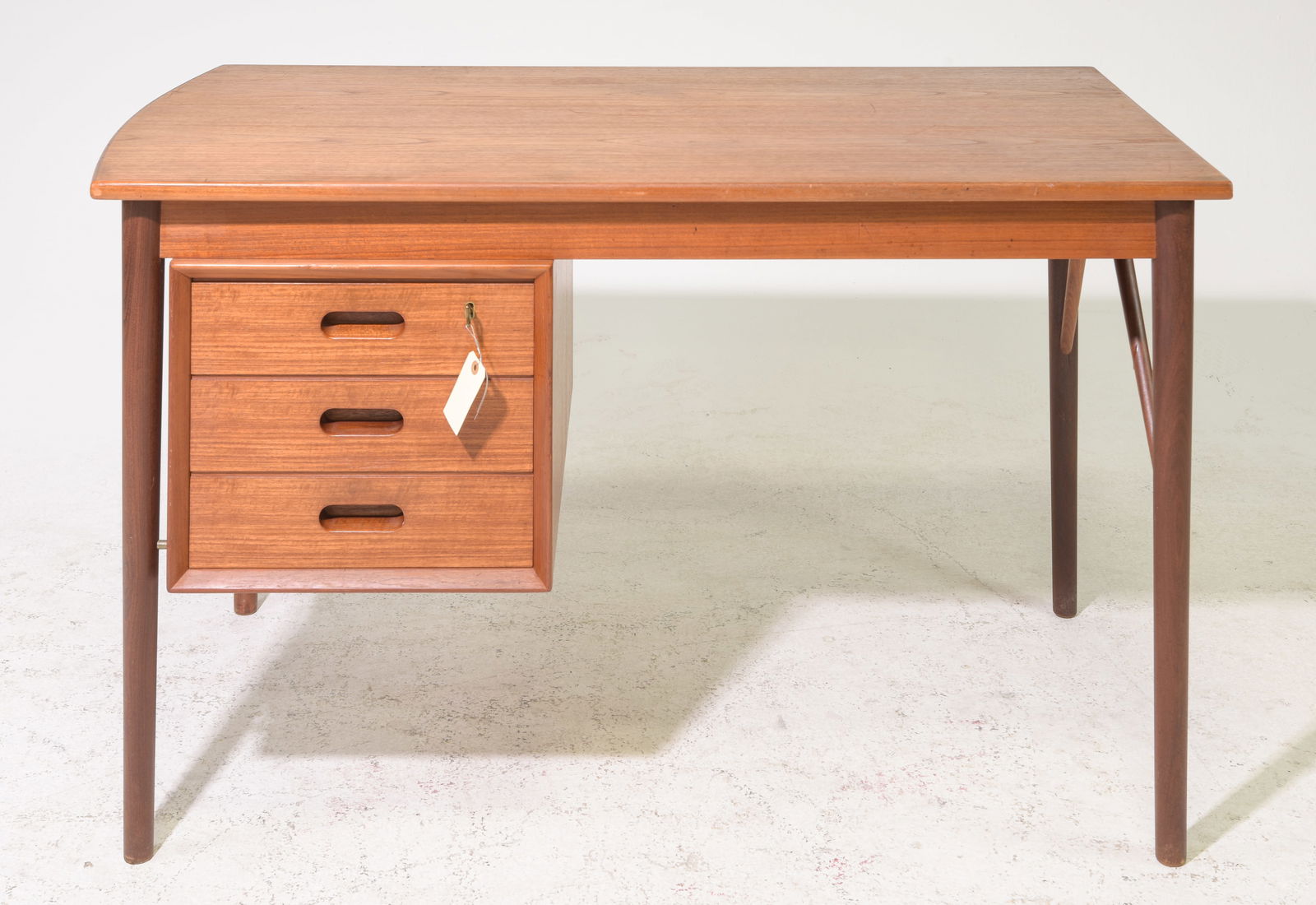Danish Modern Desk with Bookshelf / Cubby Front (1 of 7)