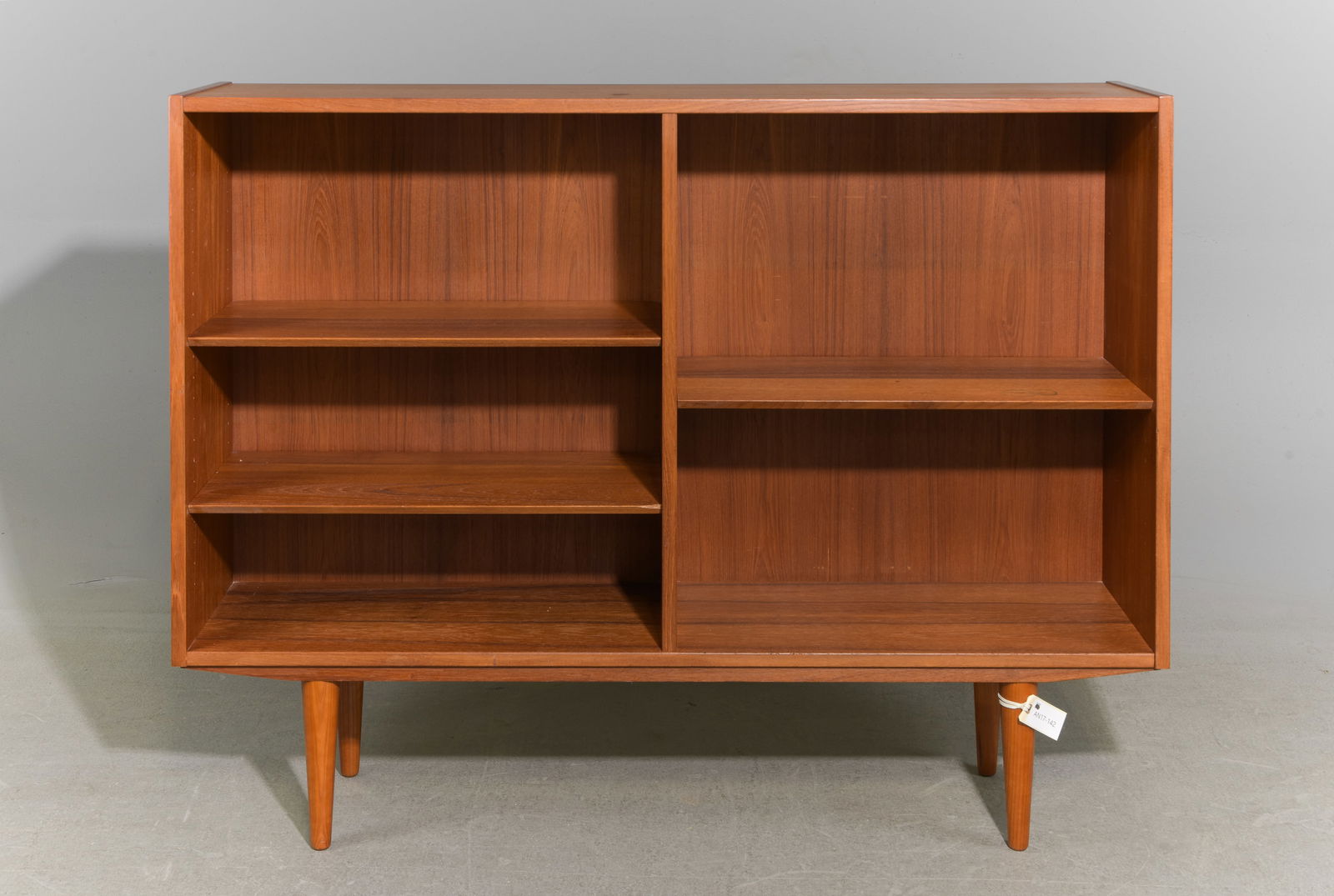 Danish Modern Bookshelf / Cabinet: Danish Mid Century Modern Bookshelf / Cabinet - 42 in tall x 54.5 x 12