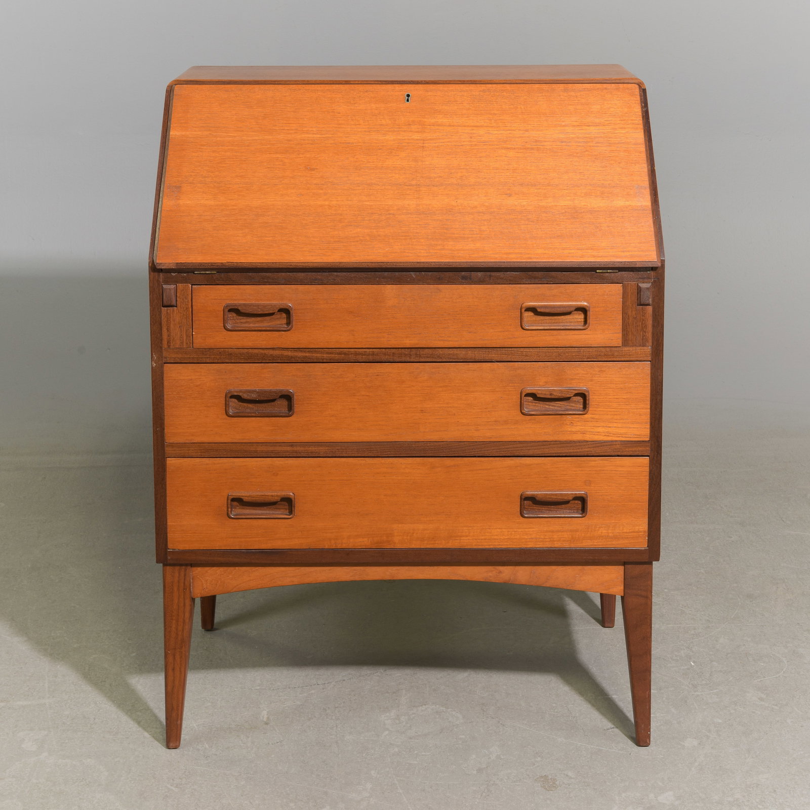 Mid Century Modern Drop Front Desk with Drawers (1 of 5)