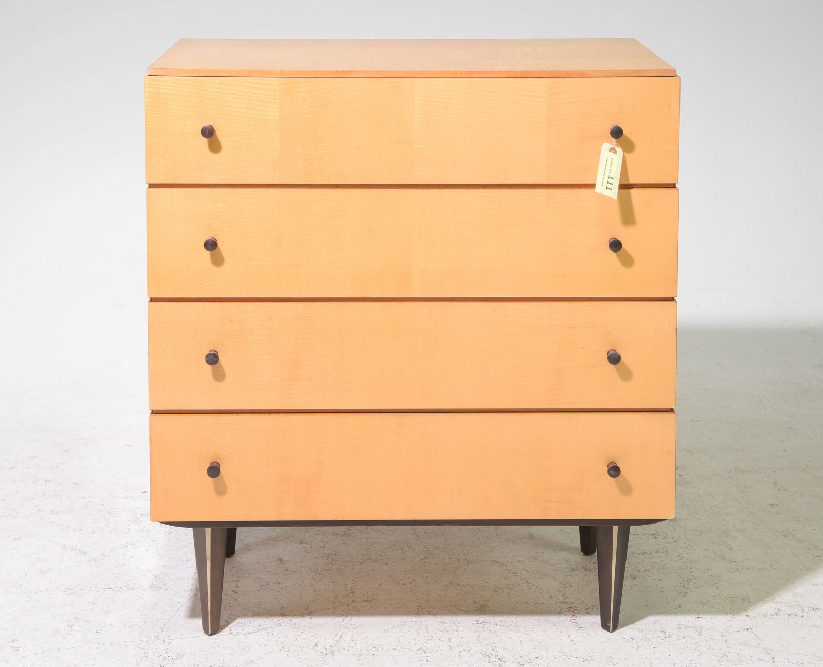 Art Deco Style Four Drawer Chest: Art Deco Style Four Drawer Chest - 36.5 in tall x 32.5 x 17.5