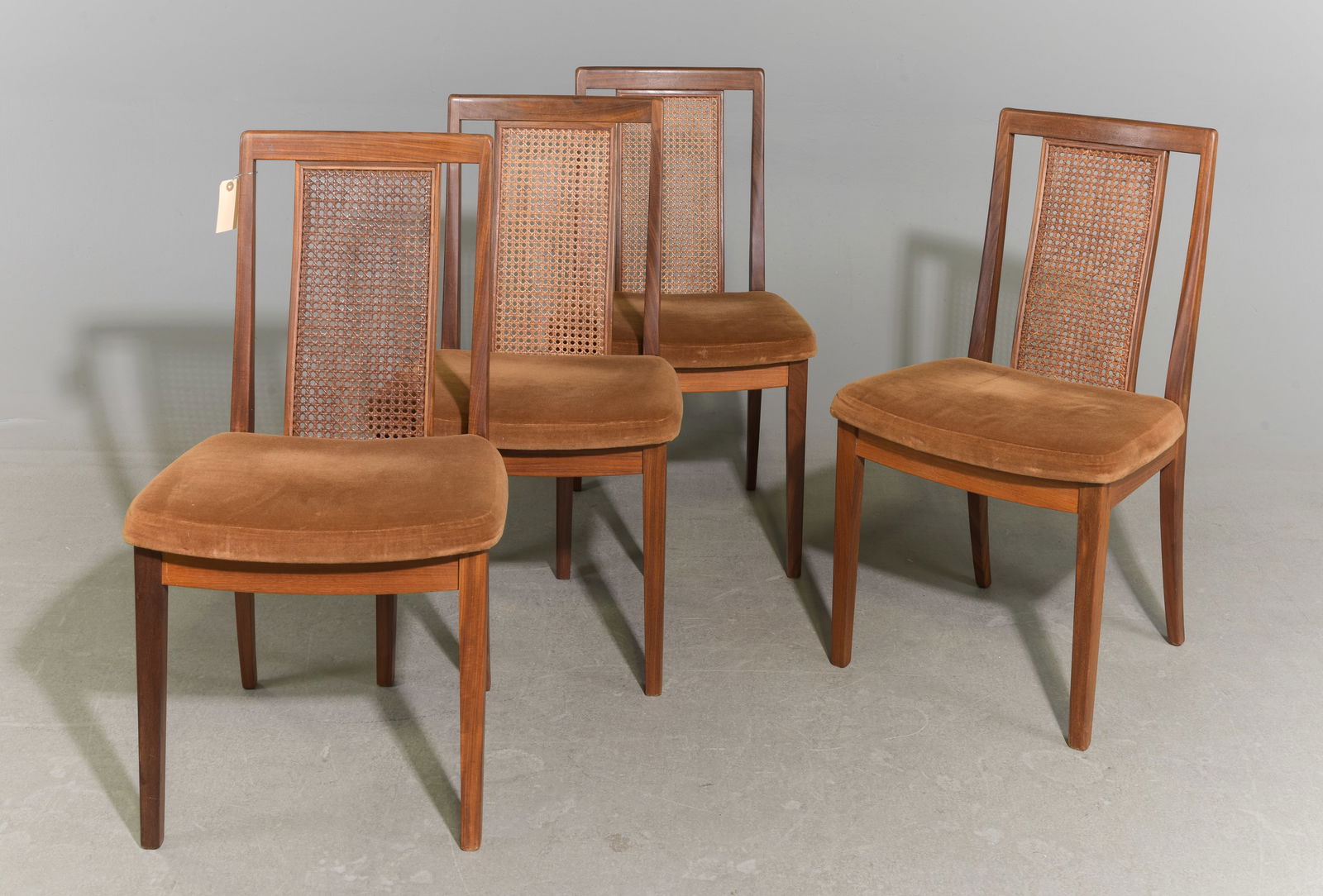Mid Century Modern Set of 4 Caned Back Chairs (1 of 5)