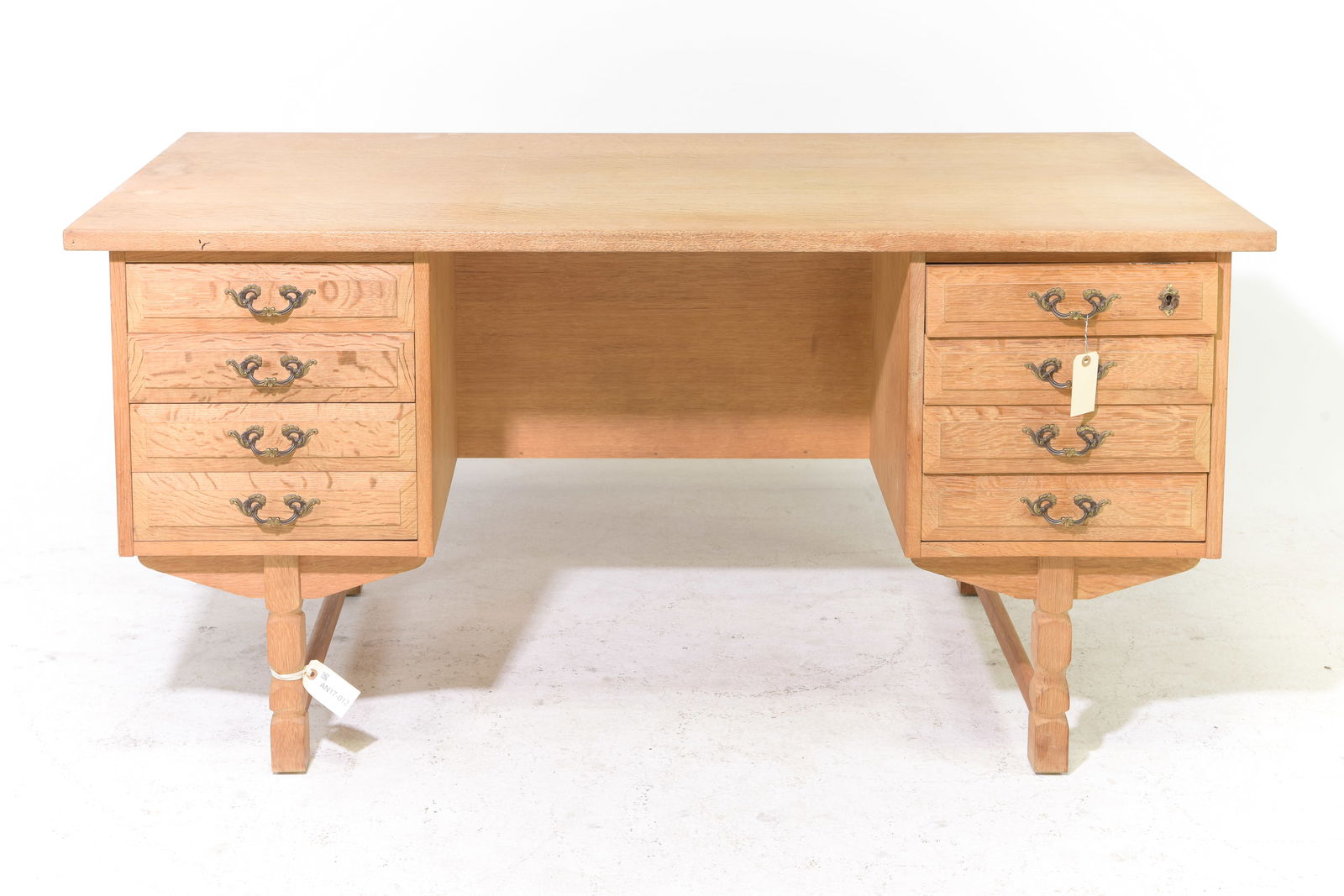 Danish Oak Desk with Bookshelf Front #1 (1 of 5)