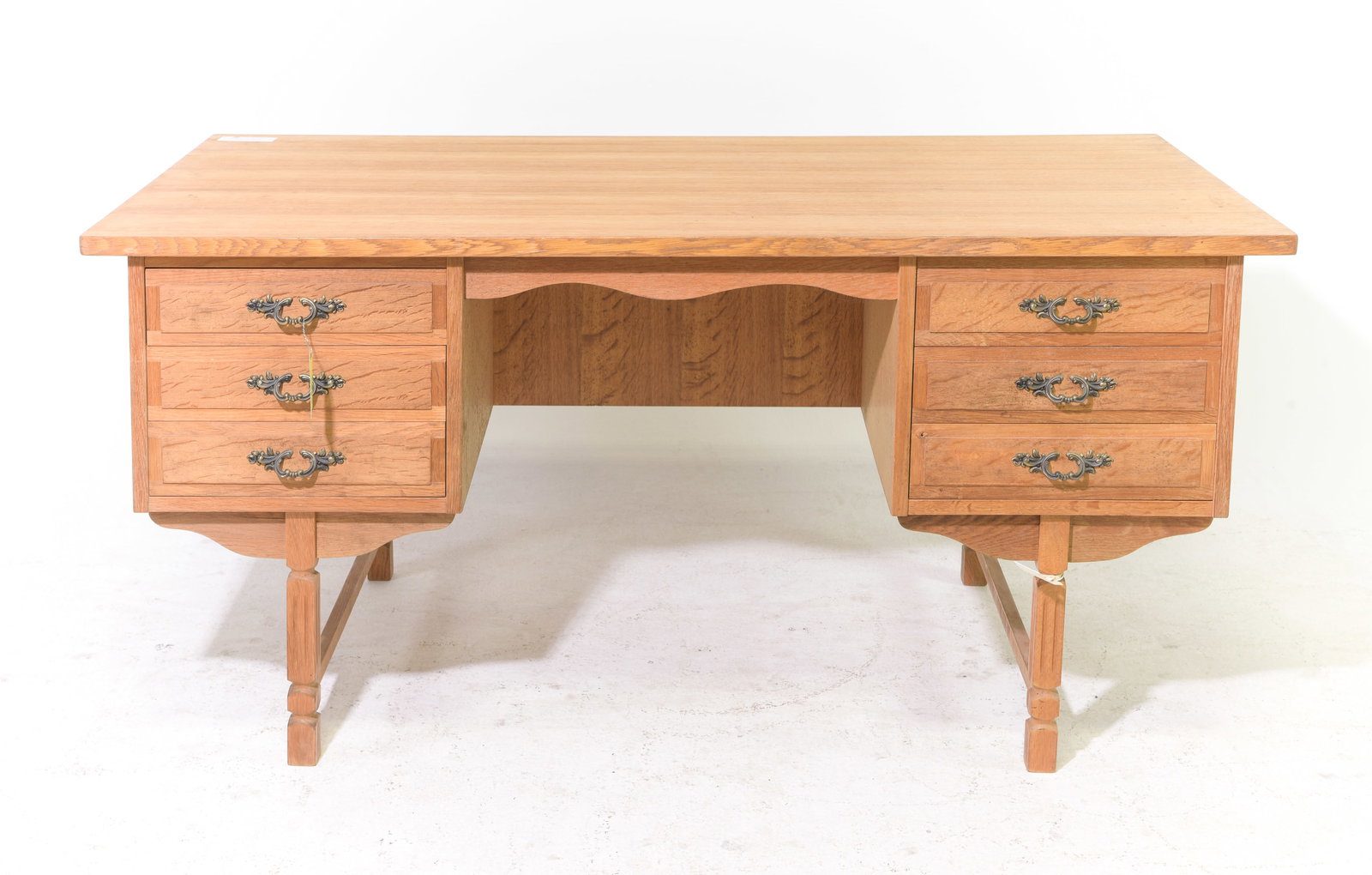 Danish Oak Desk with Bookshelf Front #3 (1 of 4)