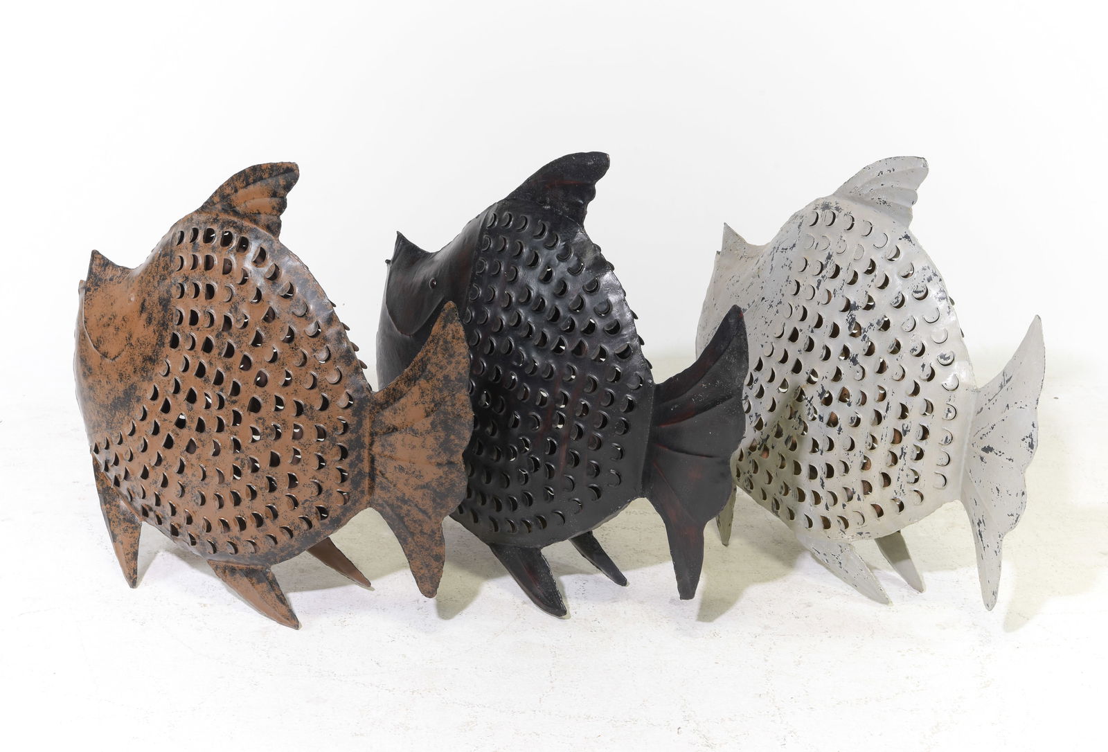 Three Assorted Large Metal Decorative Fish #2 - 5