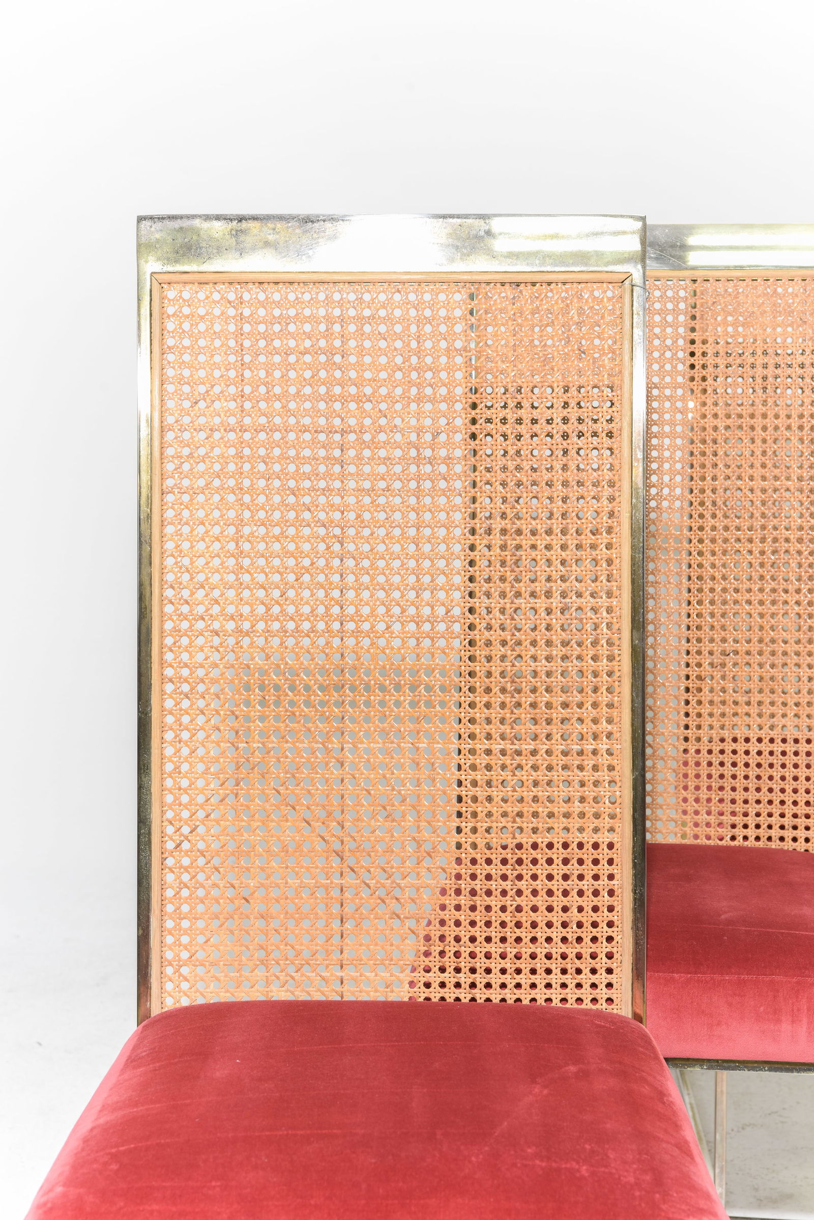 4 Milo Baughman Caned Back Dining Chairs - 2