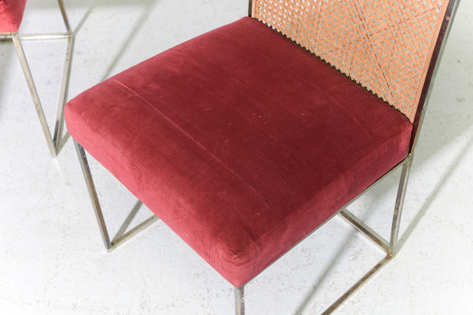 4 Milo Baughman Caned Back Dining Chairs - 3