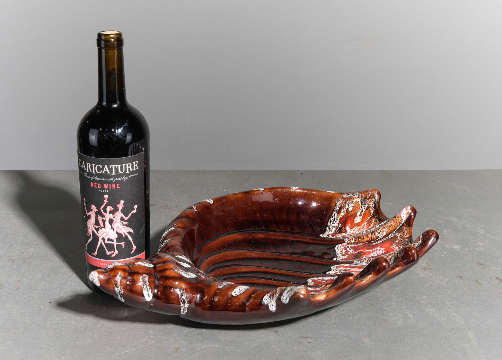 Vallauris Style Seashell Center Bowl: Vallauris Style Seashell Center Bowl - 3.5 in tall x 16.5 x 10.5