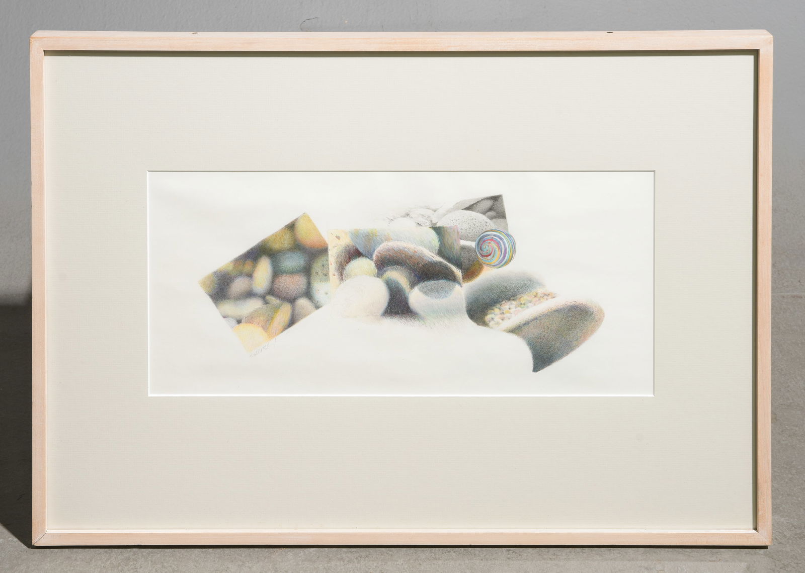 William "Bill" Shepherd Framed Art: William "Bill" Shepherd Framed Art - "Events About A Rectangle Sketch #5" - 20.5 in tall x 28 x 1.25