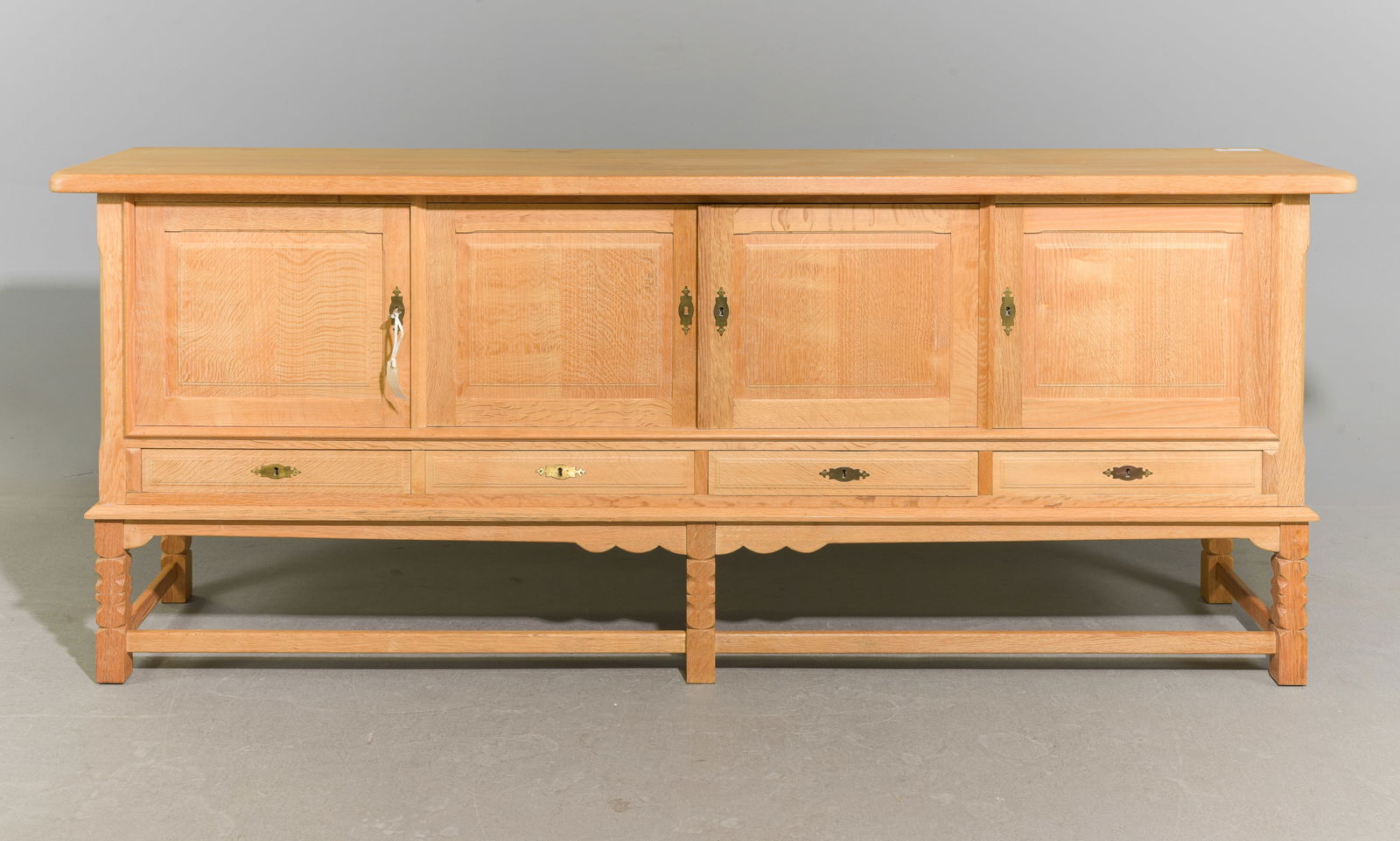 Danish Oak Four Door Sideboard / Credenza #1 (1 of 7)
