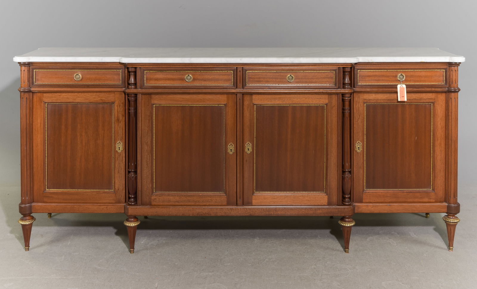 Louis XVI Style White Marble Top Sideboard (1 of 7)