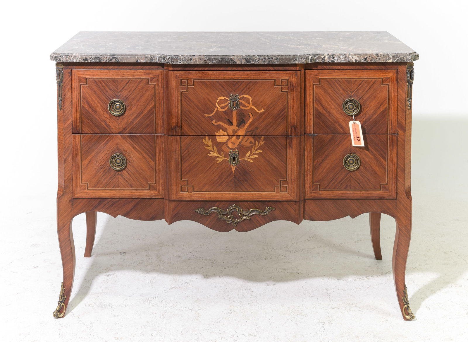 Louis XVI Style Marble Top Mahogany Chest (1 of 5)
