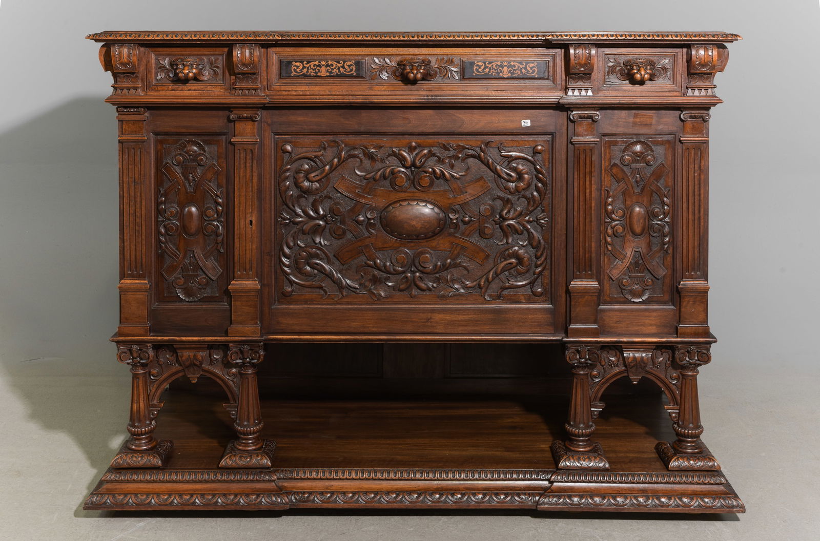 Renaissance Style Carved Walnut Buffet #1 (1 of 10)