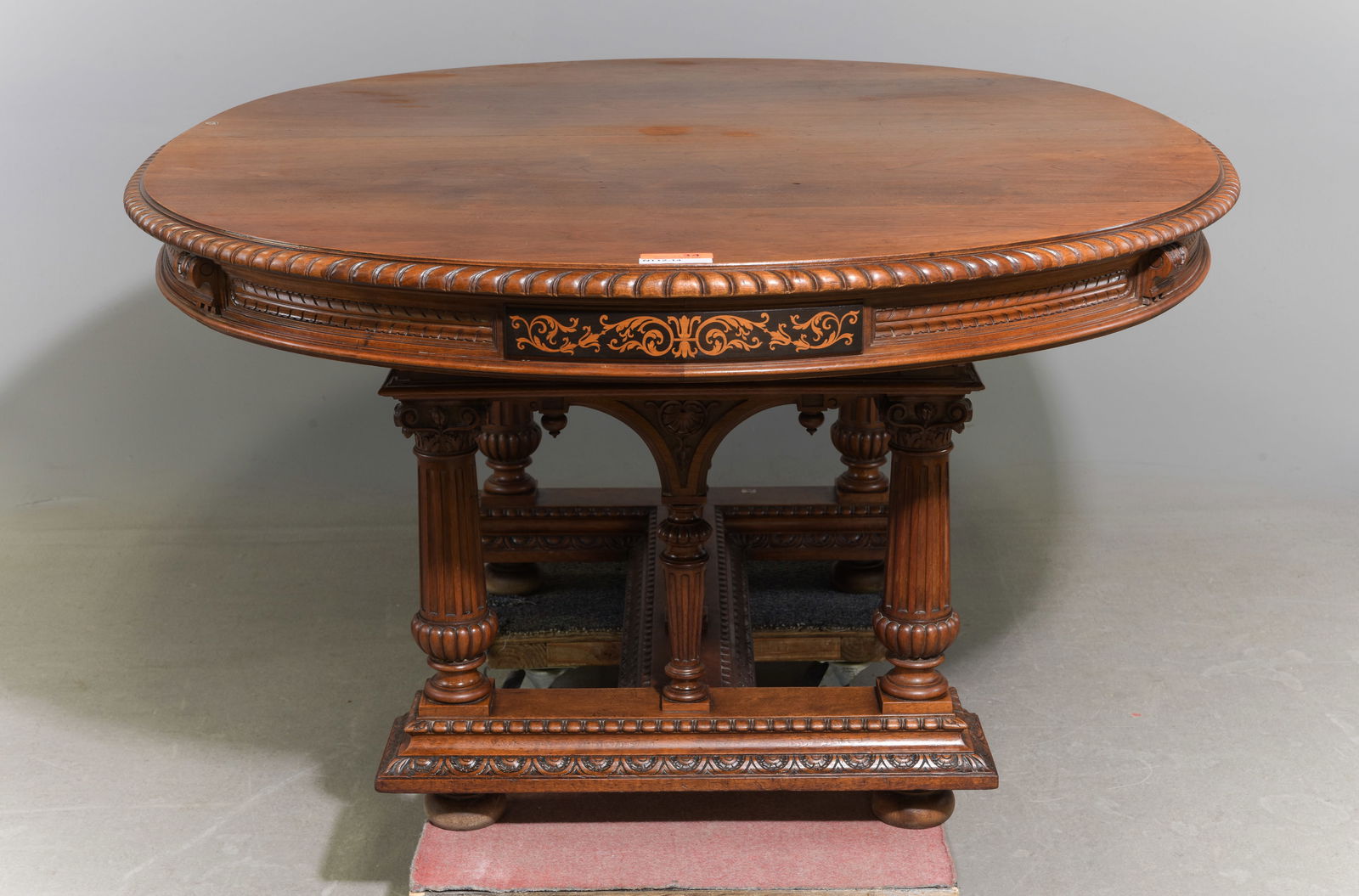 Renaissance Style Walnut Oval Table - 5