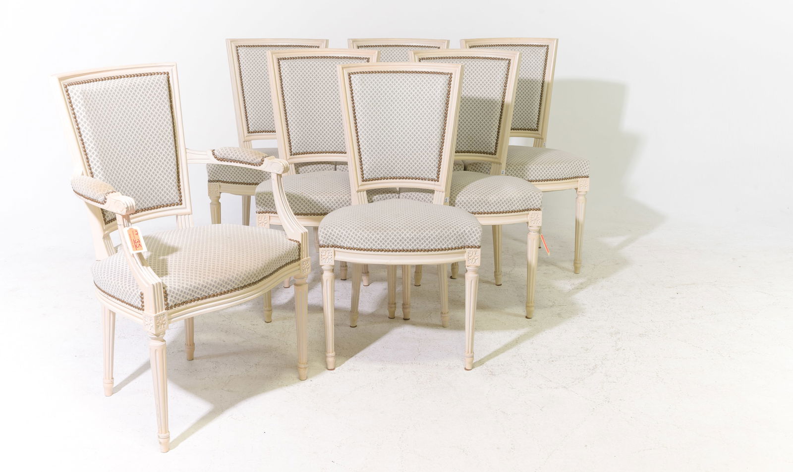 Louis XVI Style Set of 7 Painted Dining Chairs (1 of 5)