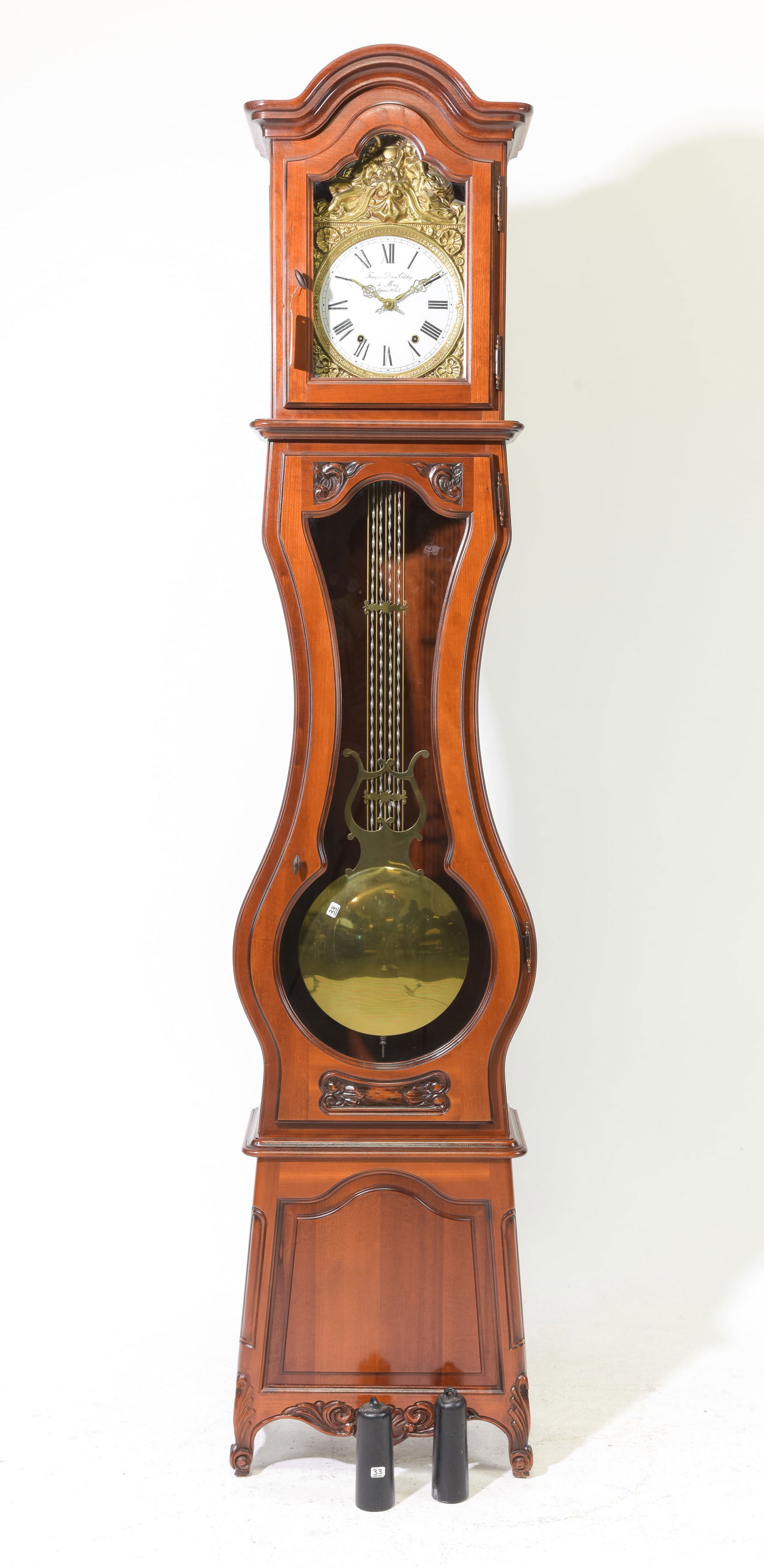 Louis XV Style Cherry Longcase / Grandfather Clock (1 of 4)