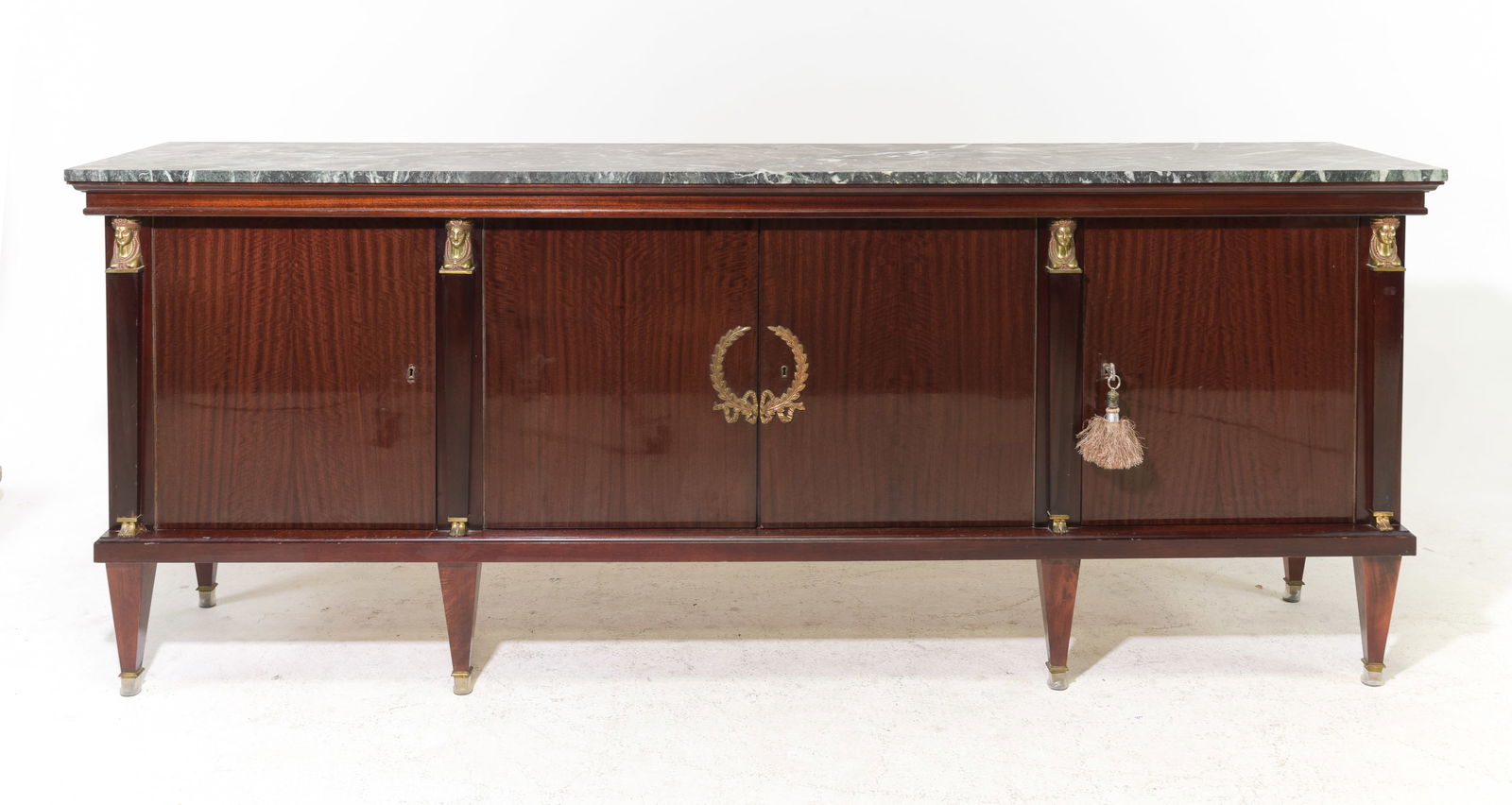 Empire Style Green Marble Top Mahogany Sideboard (1 of 6)