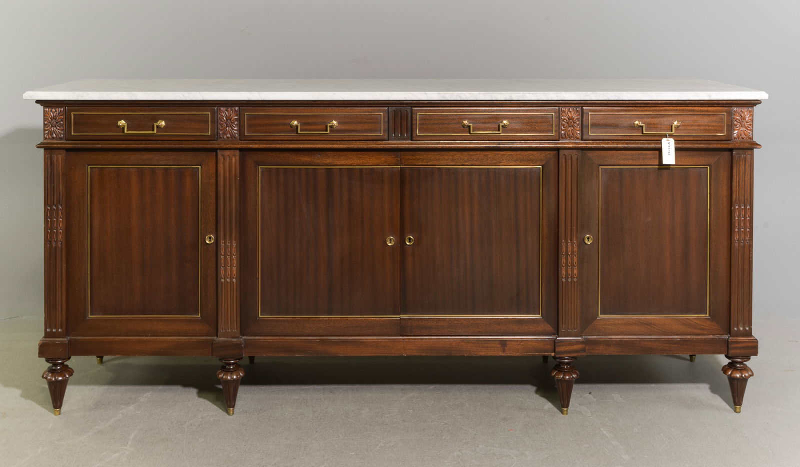 Louis XVI Style White Marble Top Sideboard (1 of 7)
