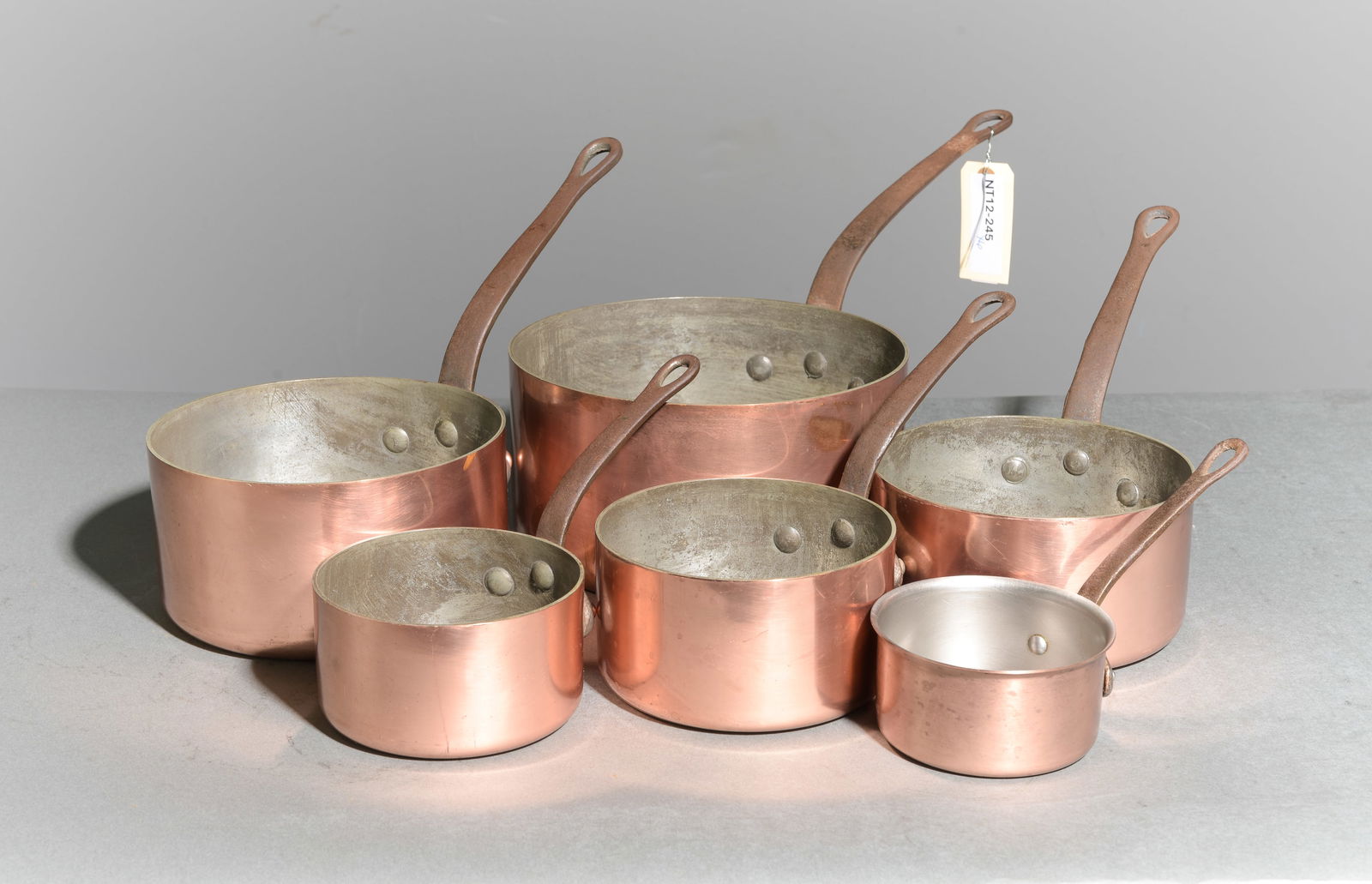 French Set of 6 Graduated Copper Sauce Pans (1 of 3)