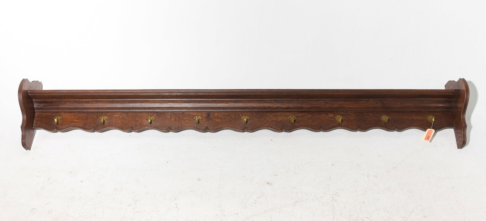 French Large Oak Wall Rack with Hooks #1 (1 of 3)