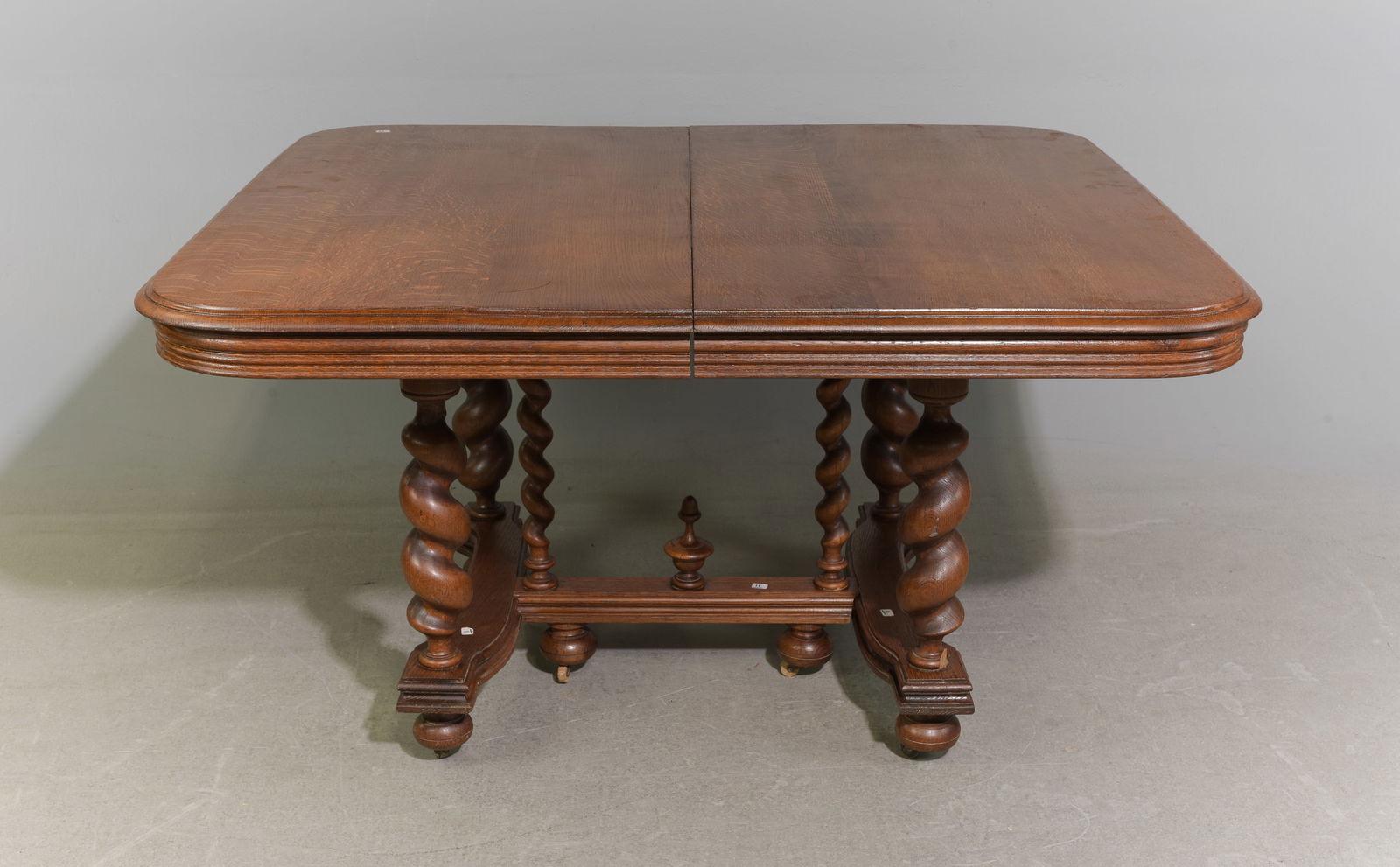 Henri II Style Oak French Twist Base Table (1 of 2)