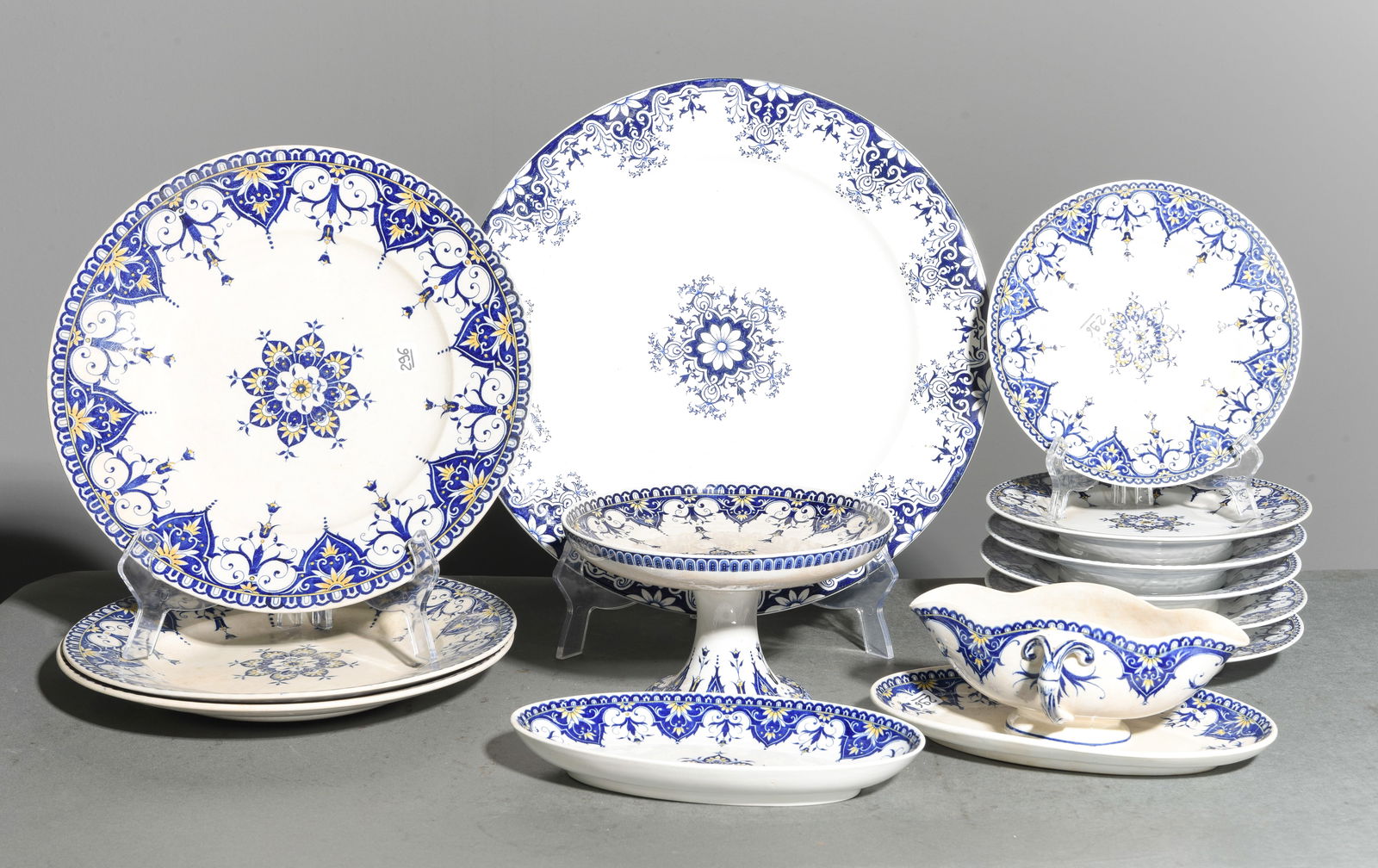 12pcs Assorted French Plates, Sauce Boat, Etc. (1 of 6)