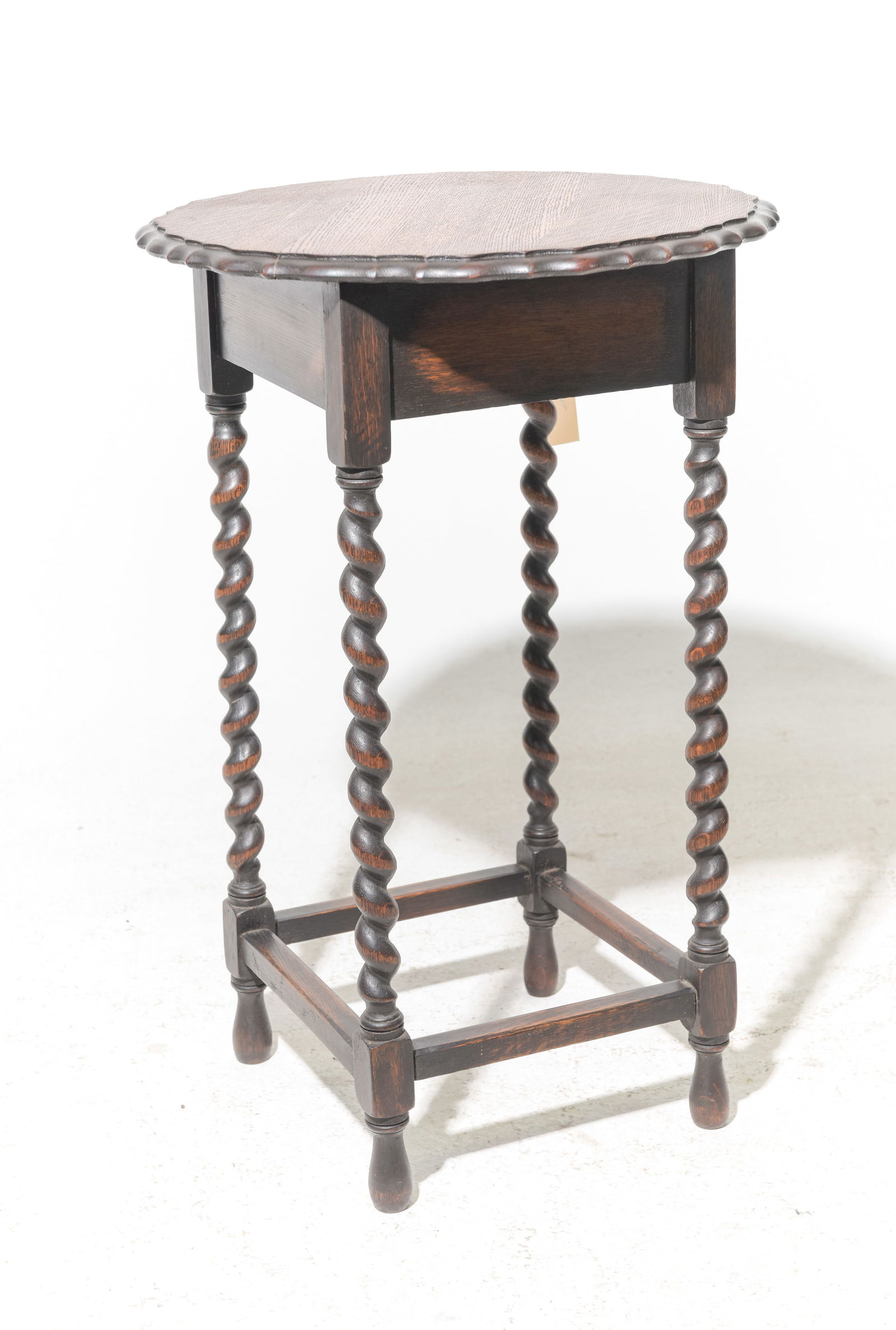 British Oak Round Barley Twist Occasional Table (1 of 2)