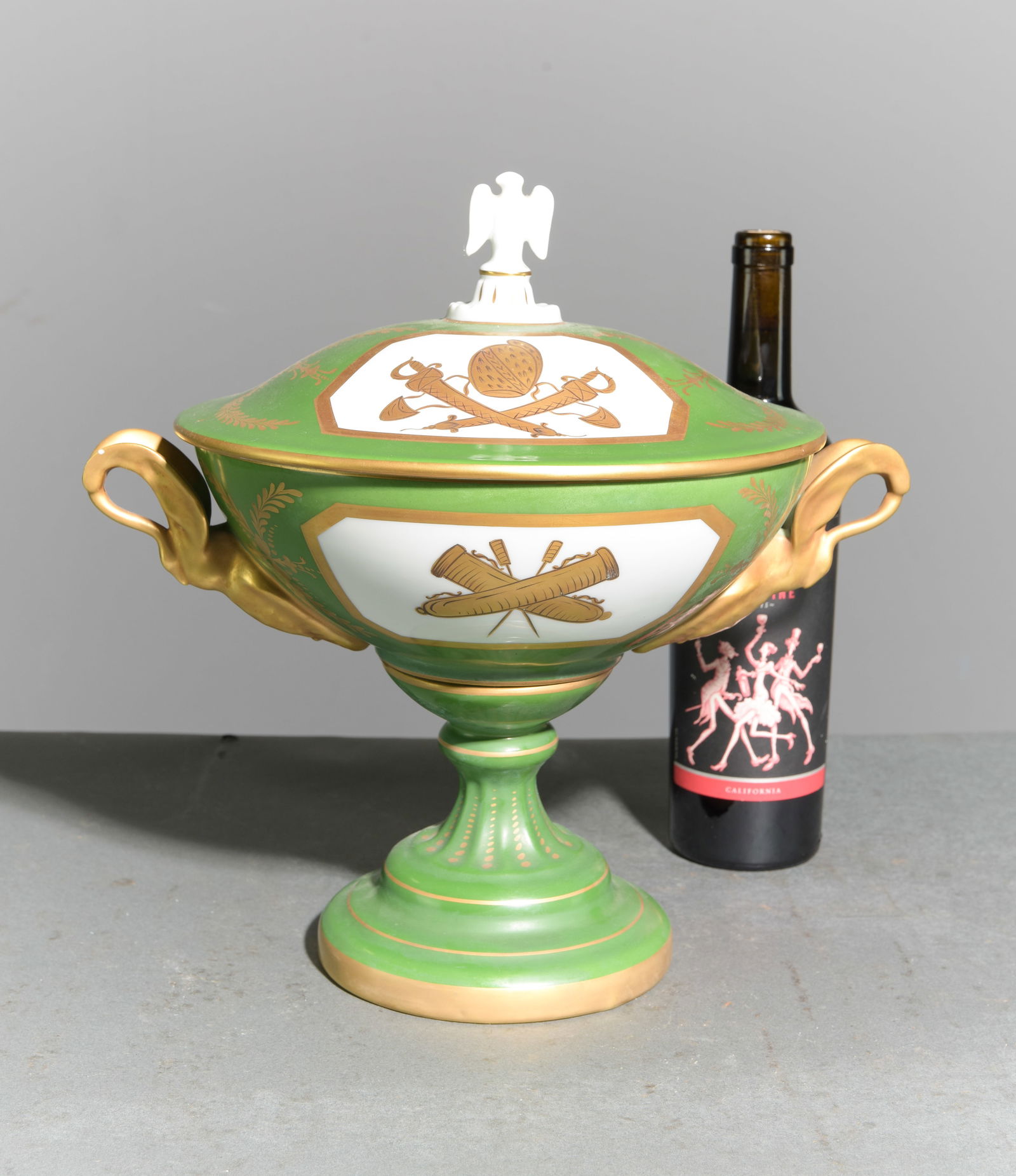 French Porcelain "Couleuvre" Centerpiece: French Porcelain "Couleuvre" Centerpiece - 13.25 in tall x 13.5 x 10.5