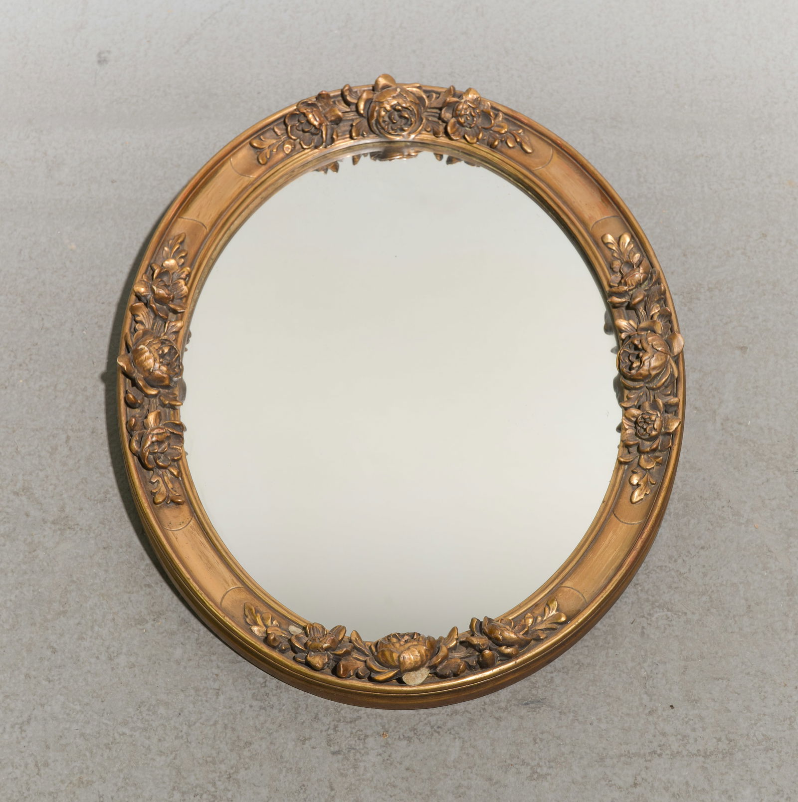French Small Gold Framed Mirror: French Small Gold Framed Mirror - 14 in tall x 18 x 1