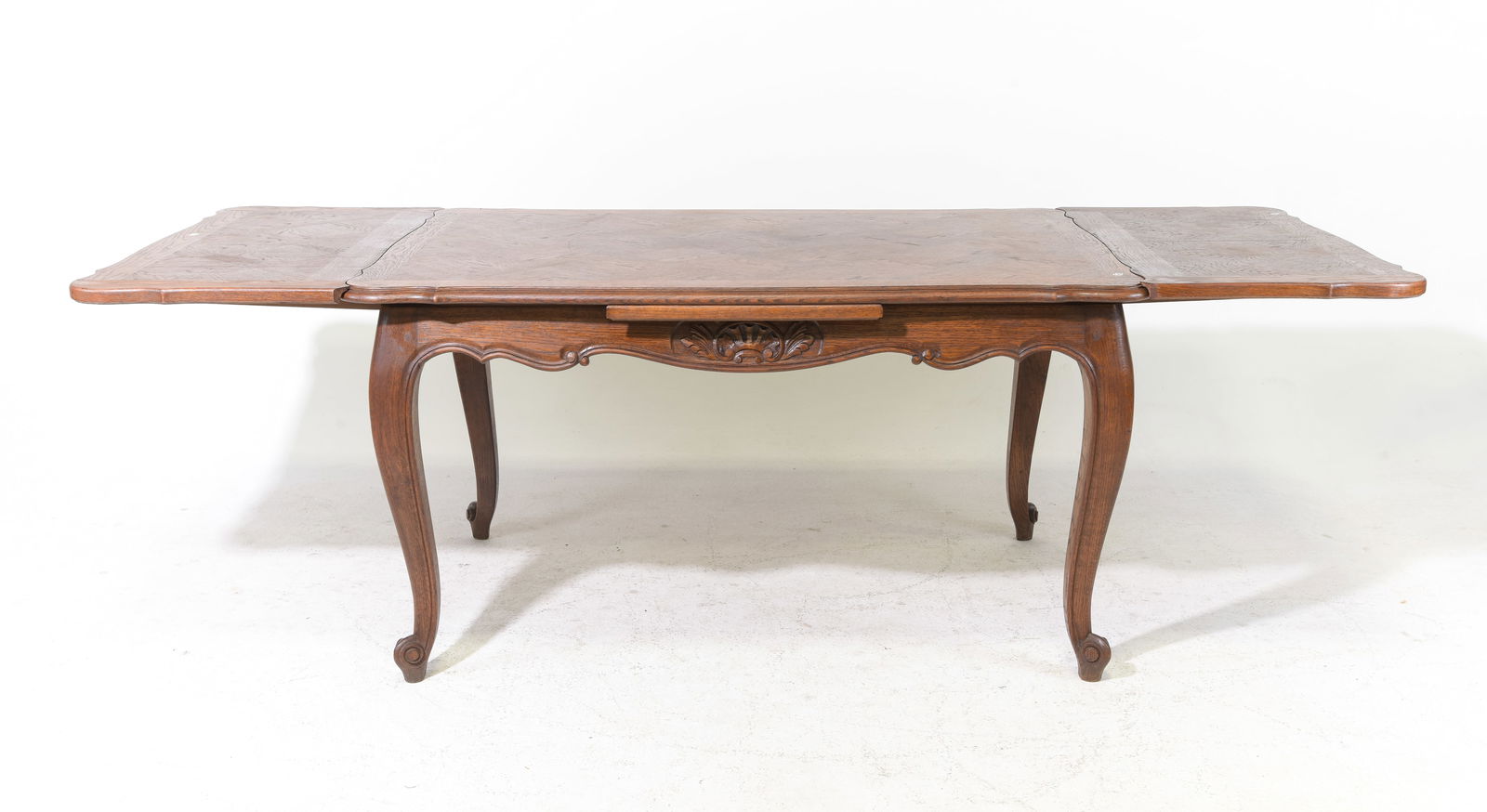 Louis XV Style Oak Draw Leaf Dining Table - 2