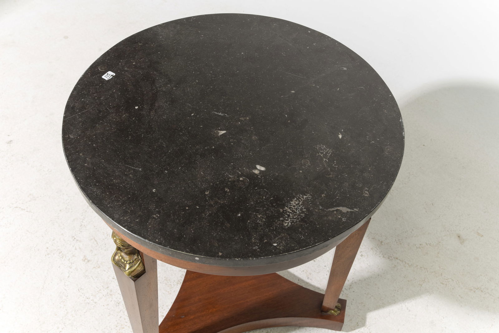 Empire Style Round Marble Top Side Table - 2