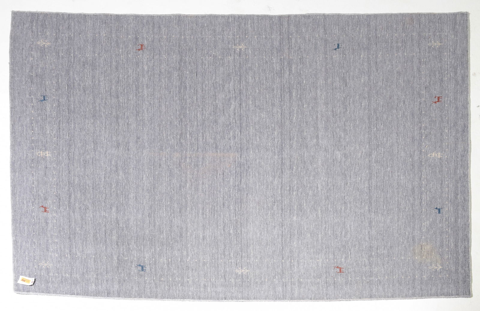 Gabbeh Grey Blue Rug #1 - 8'9 x 6'1: Gabbeh Grey Blue Rug - 8'9 x 6'1