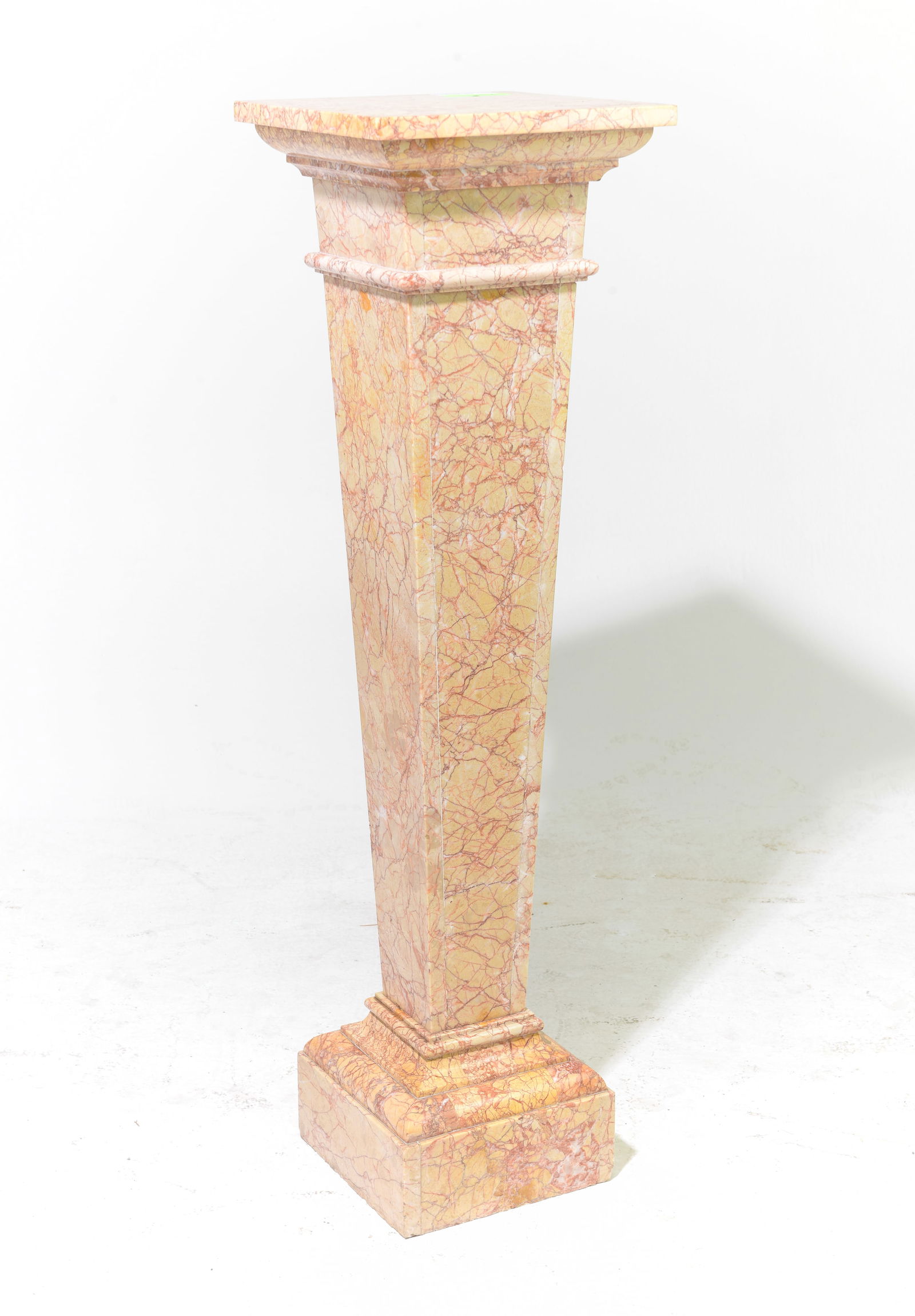 French Marble Pedestal / Plant Stand: French Marble Pedestal / Plant Stand - 42.5 in tall x 12 x 12