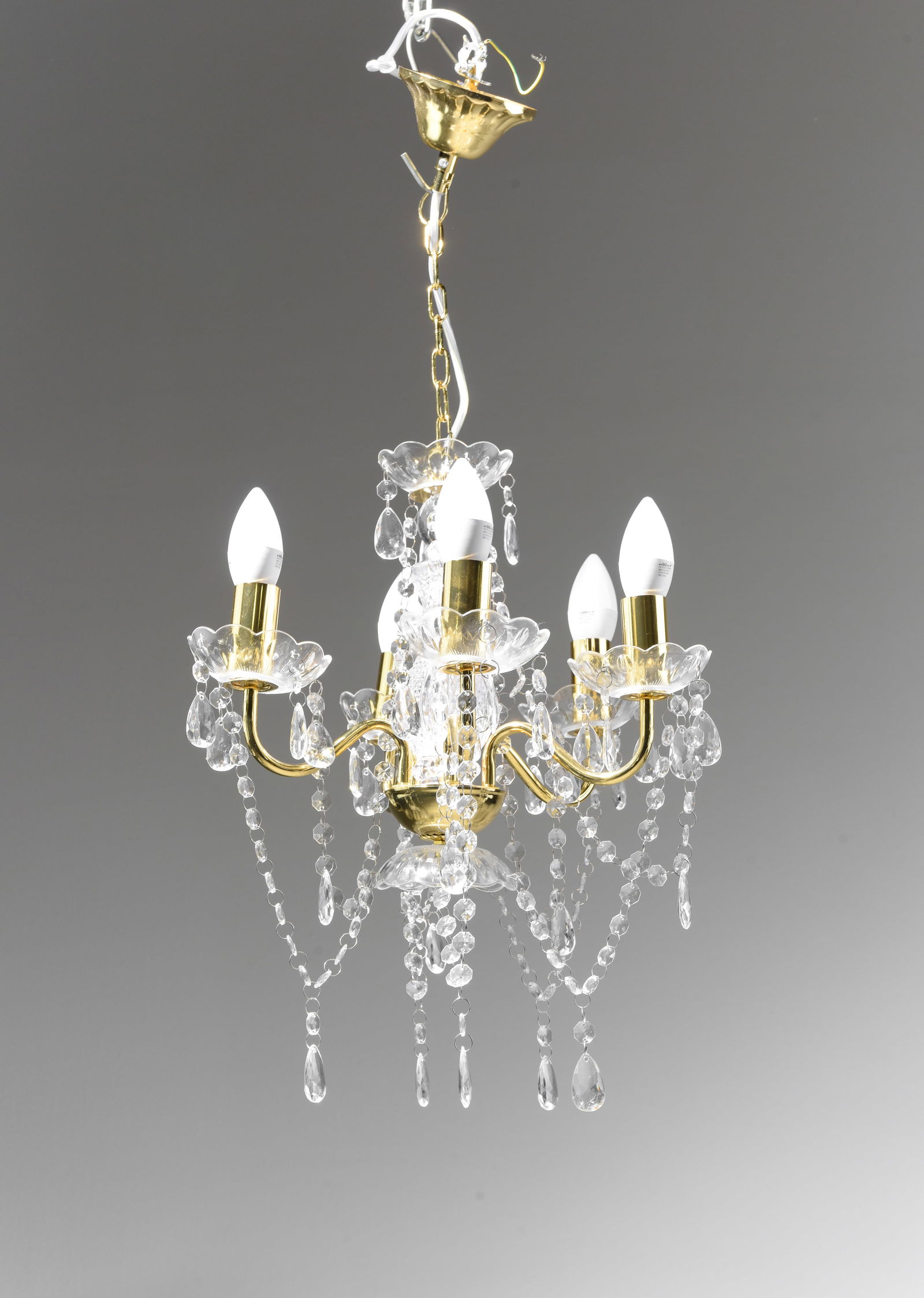 French Small Five Light Chandelier: French Small Five Light Chandelier - 12 in tall x 15 x 15
