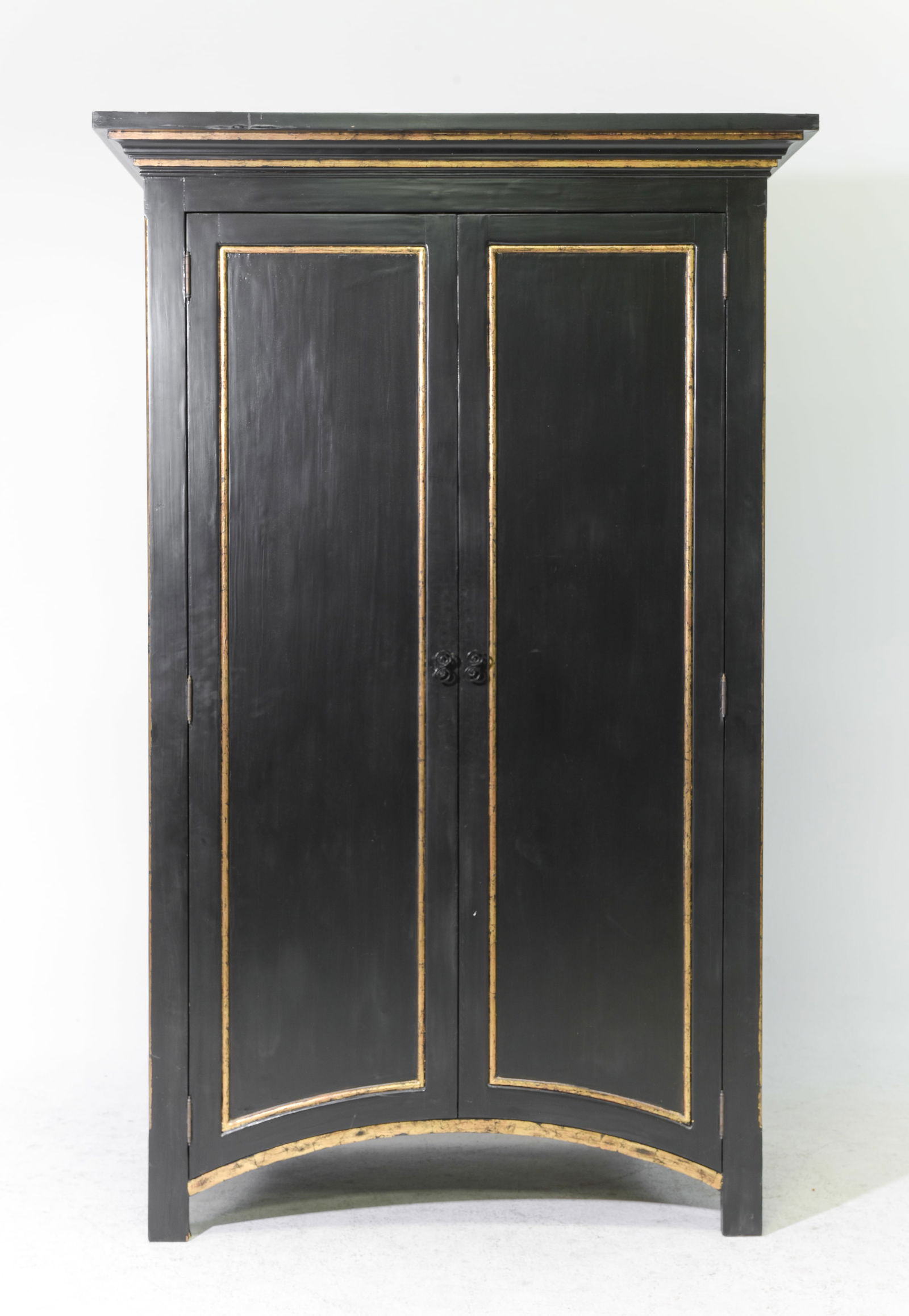 Black & Gold Double Door Entertainment Cupboard: Black & Gold Double Door Entertainment Cupboard - 87 in tall x 56 x 27
