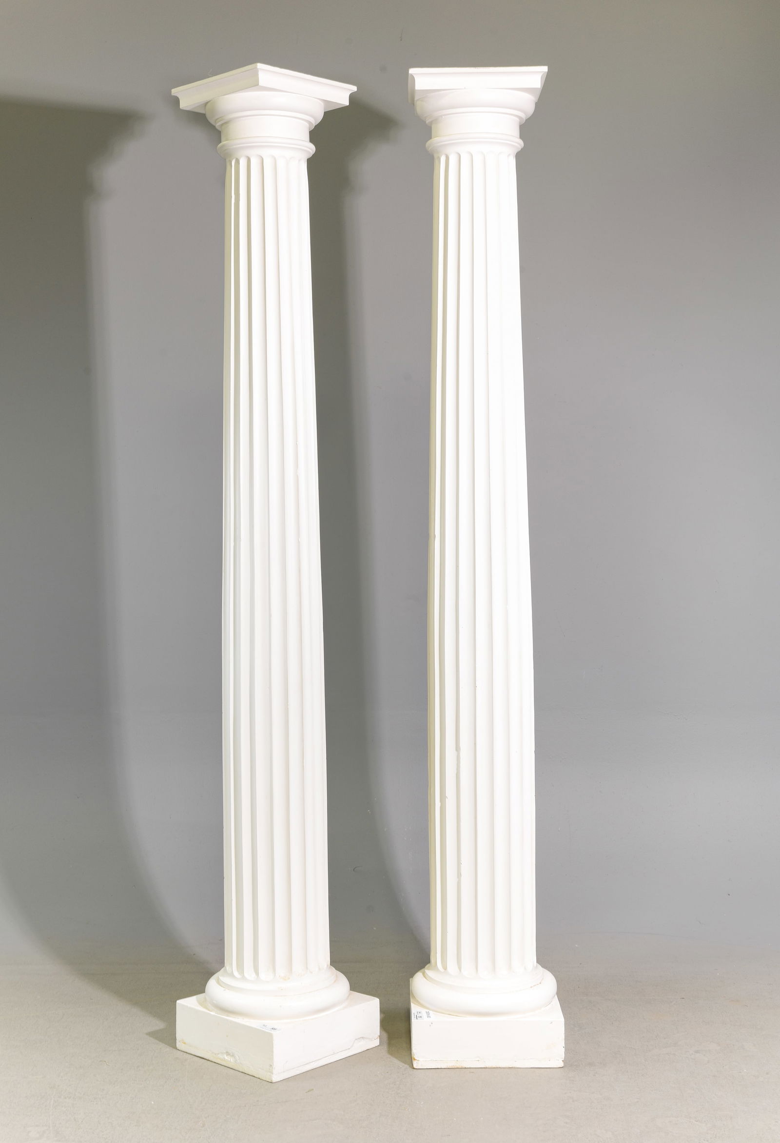 Pair of Tall White Painted Columns (1 of 4)