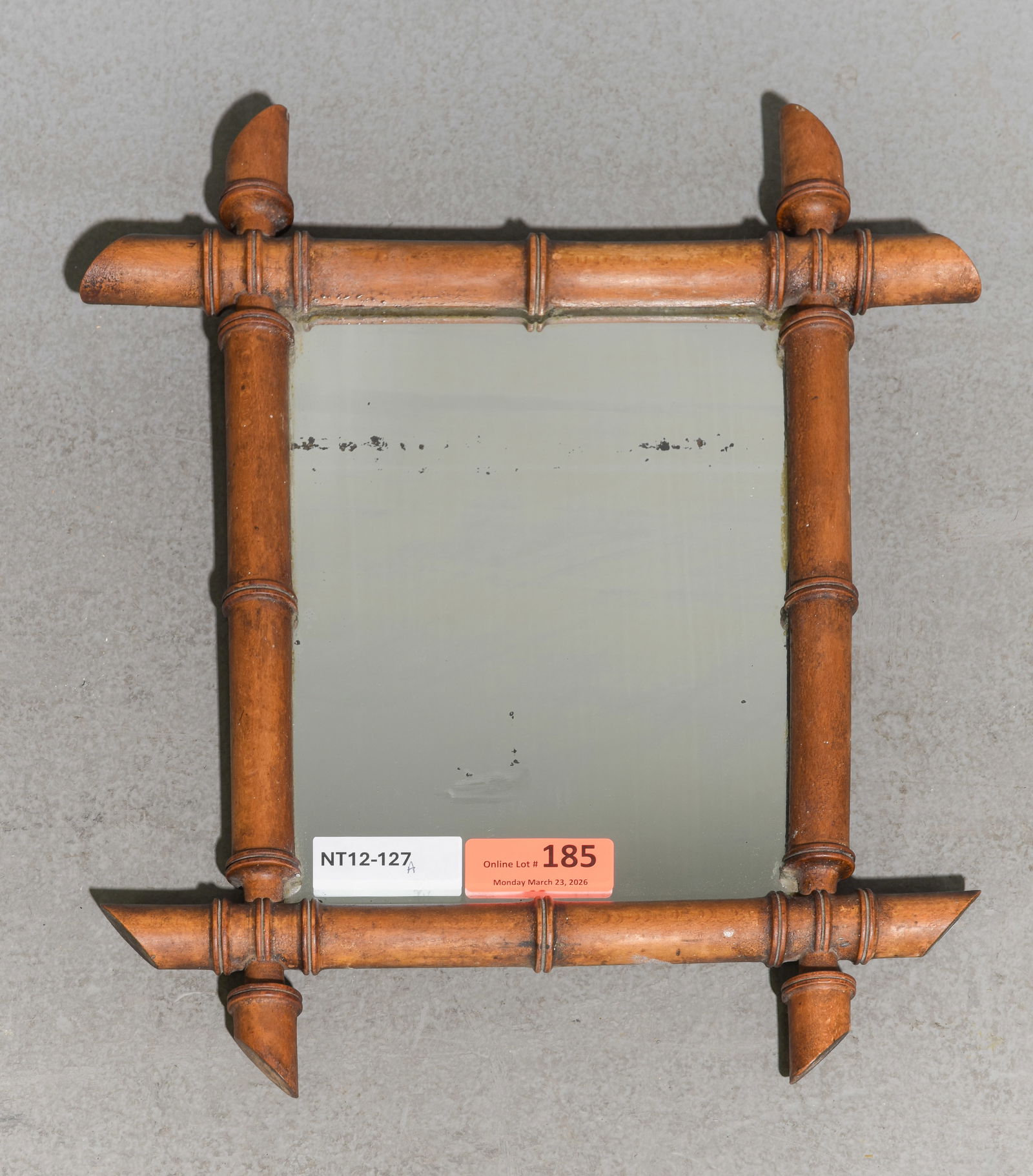 Faux Bamboo Small Framed Mirror: Faux Bamboo Small Framed Mirror - 18 in tall x 16 x 1