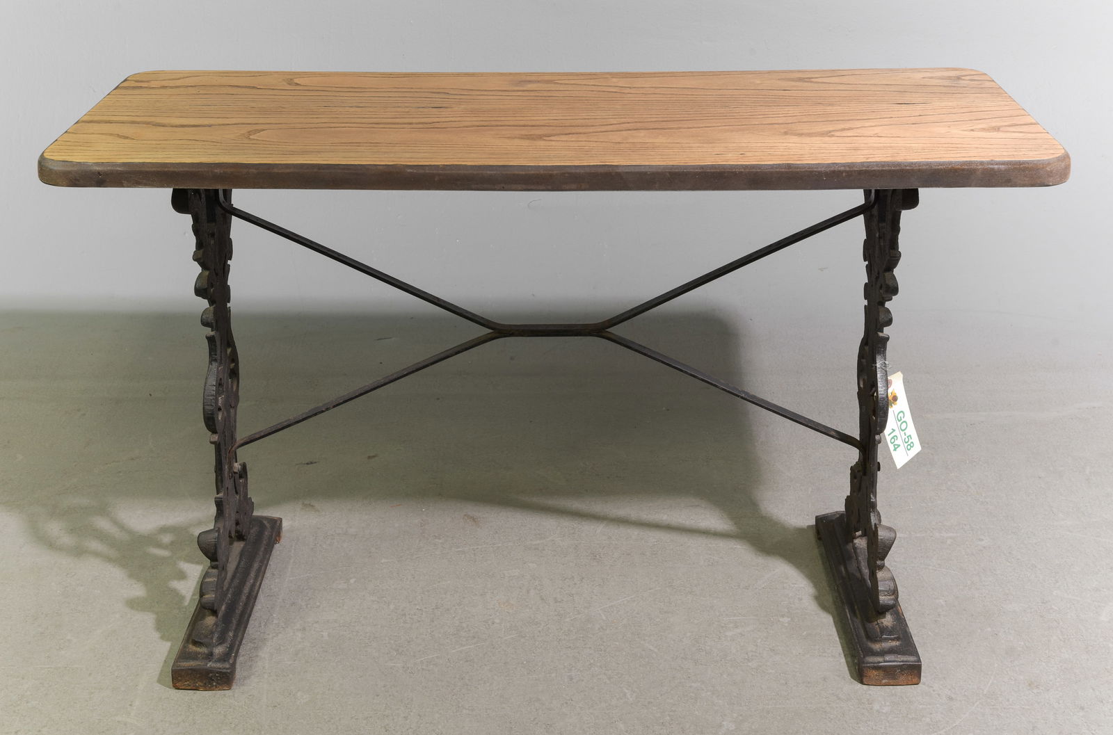British Iron Base Rectangular Pub Table #1: British Iron Base Rectangular Pub Table - 28.5 in tall x 48 x 17.75
