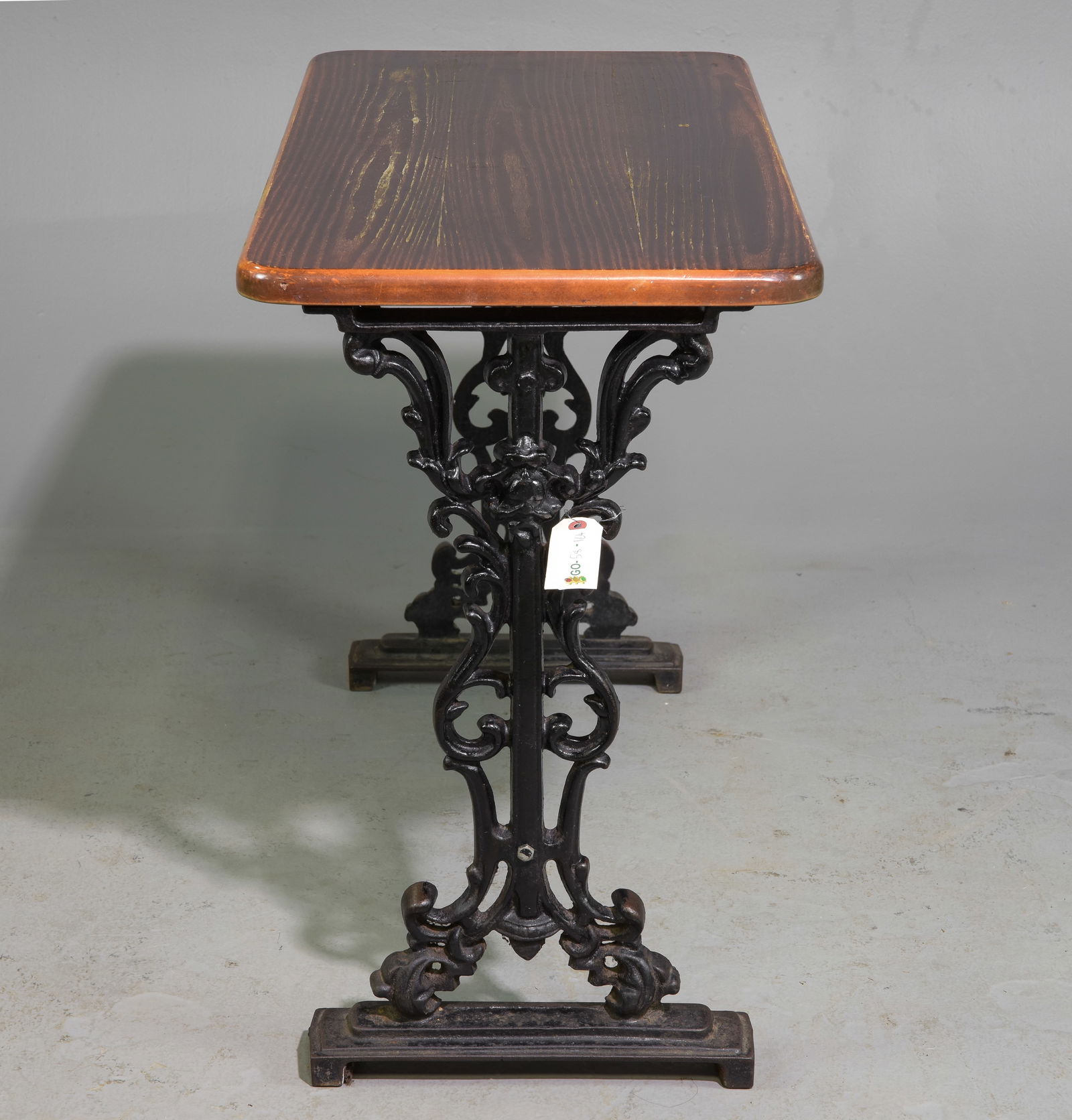 English Iron Base Rectangular Pub / Bistro Table - 4