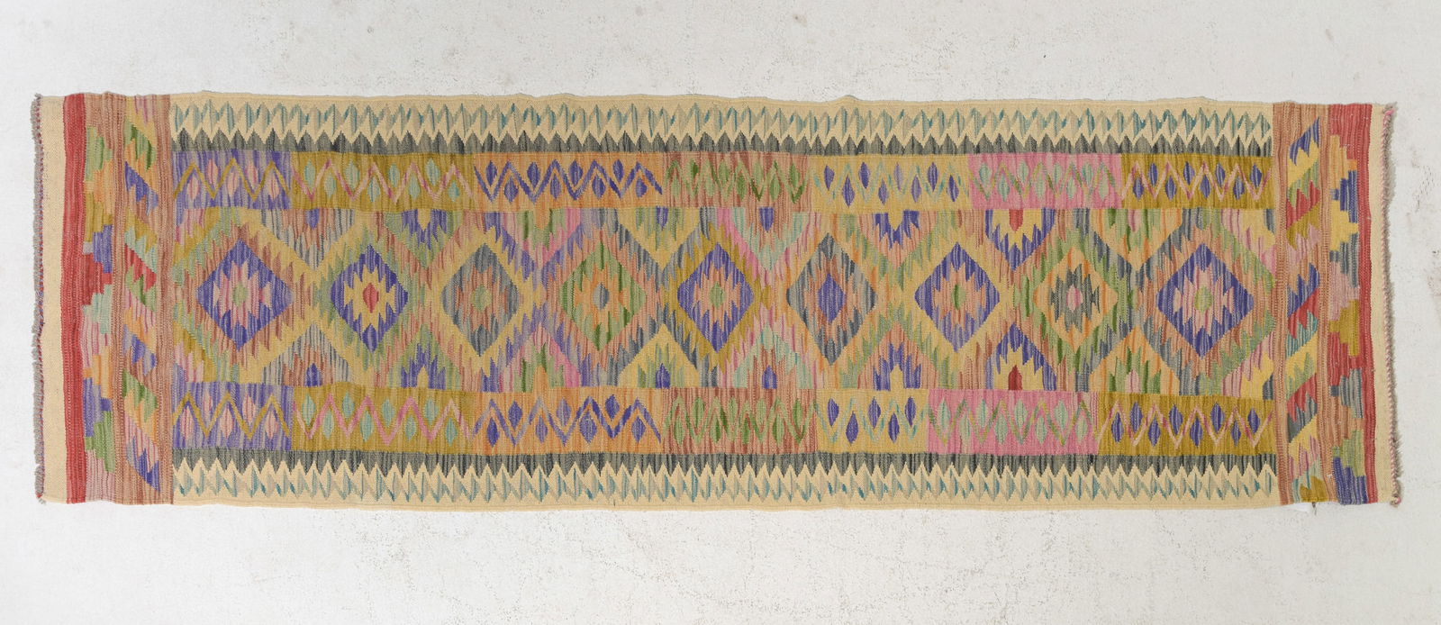 Flat Woven Kilim Runner Rug - 3' x 10': Flat Woven Kilim Runner Rug - 3' x 10'