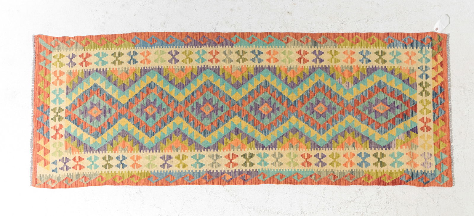 Flat Woven Kilim Runner Rug - 3' x 8': Flat Woven Kilim Runner Rug - 3' x 8'