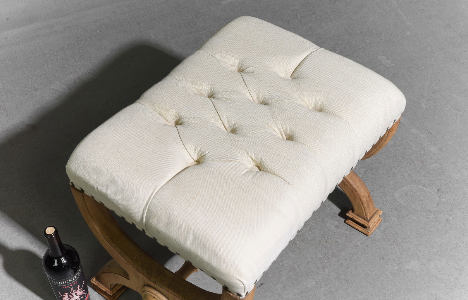 Coastal Button Tufted Upholstered Stool #1 - 2