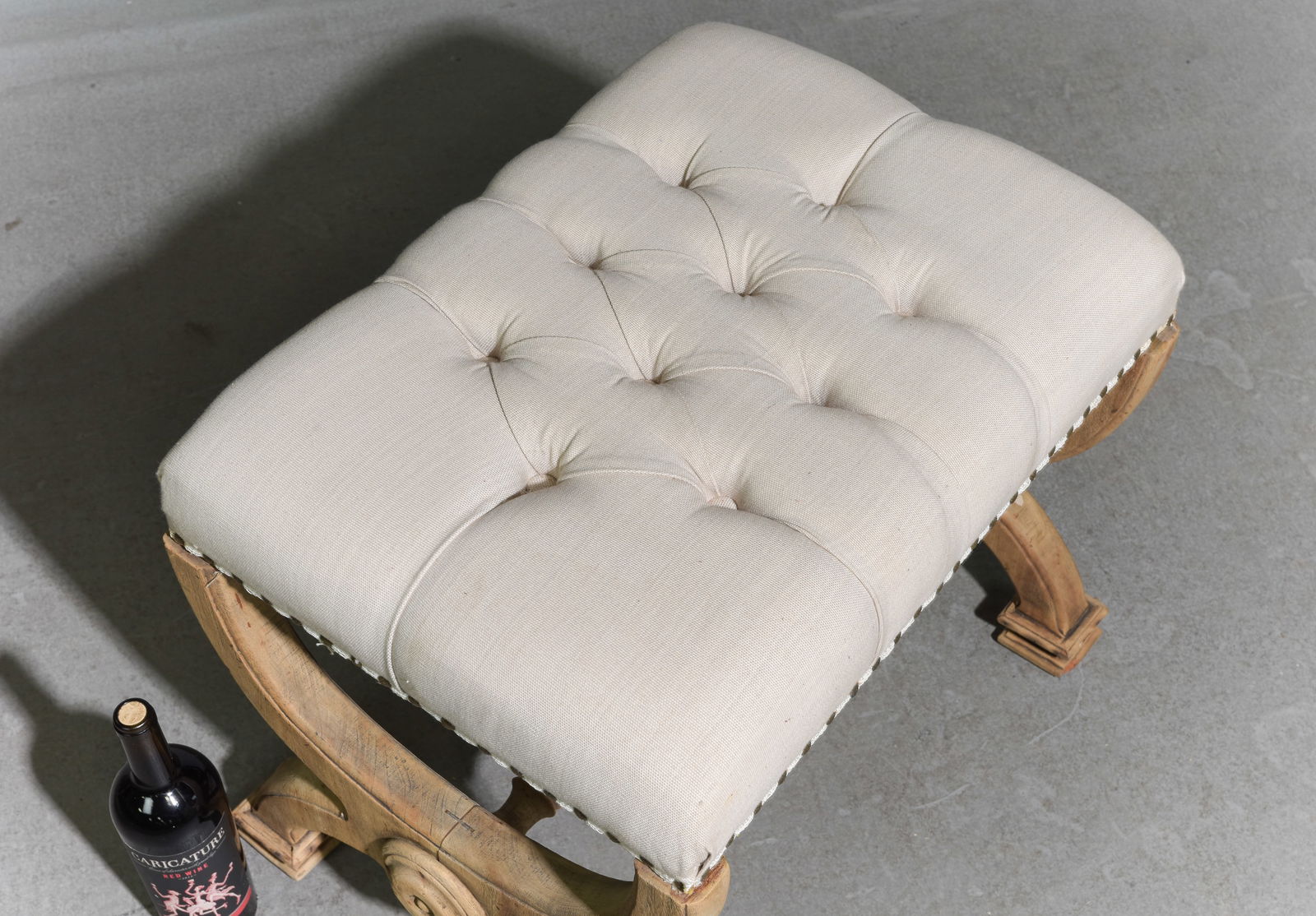 Coastal Button Tufted Upholstered Stool #2 - 2
