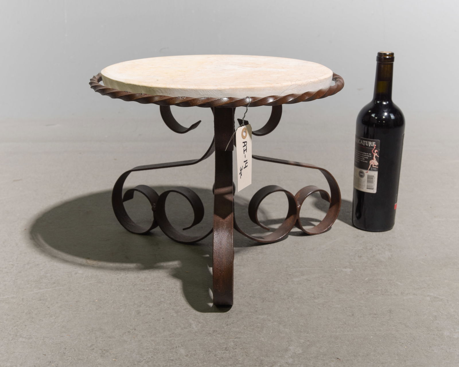 Stone Top Iron Base Cake / Kitchen Stand: Stone Top Iron Base Cake / Kitchen Stand - 11.5 in tall x 15 x 15