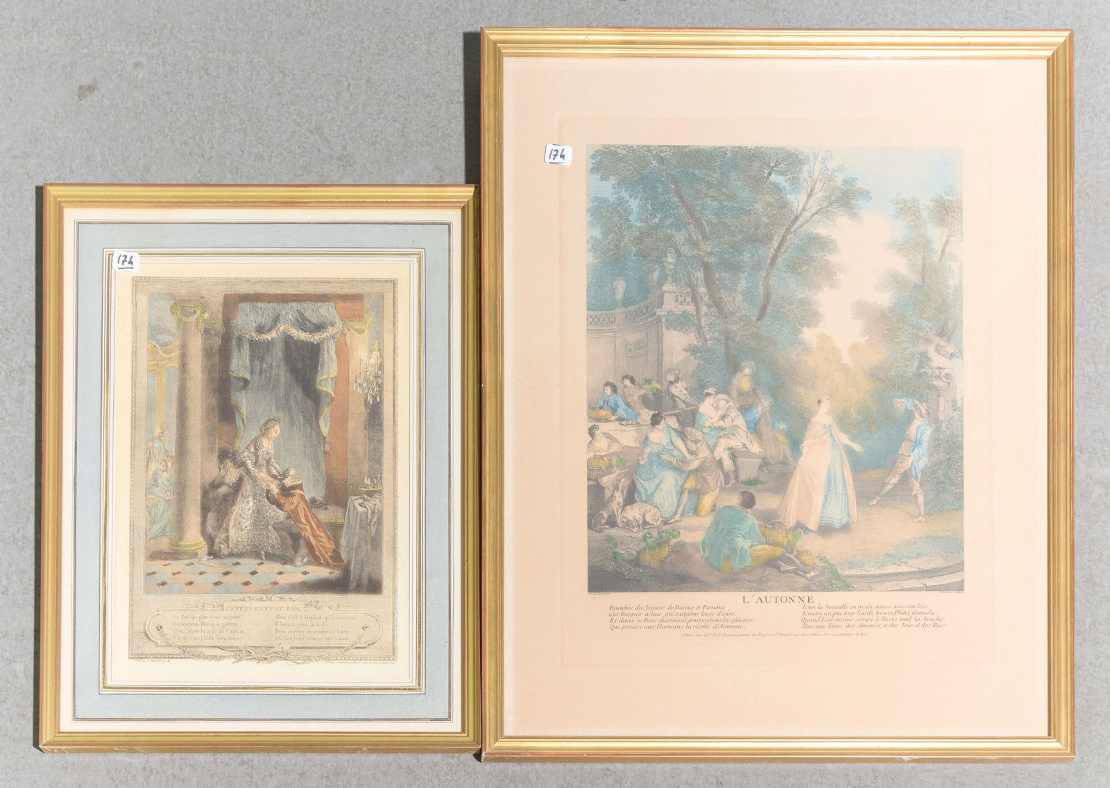 2 Gold Framed Engraving Prints #1: 2 Gold Framed Engraving Prints - 23.5 in tall x 19.75 x 1 and 18.5 in tall x 14.5 x 1