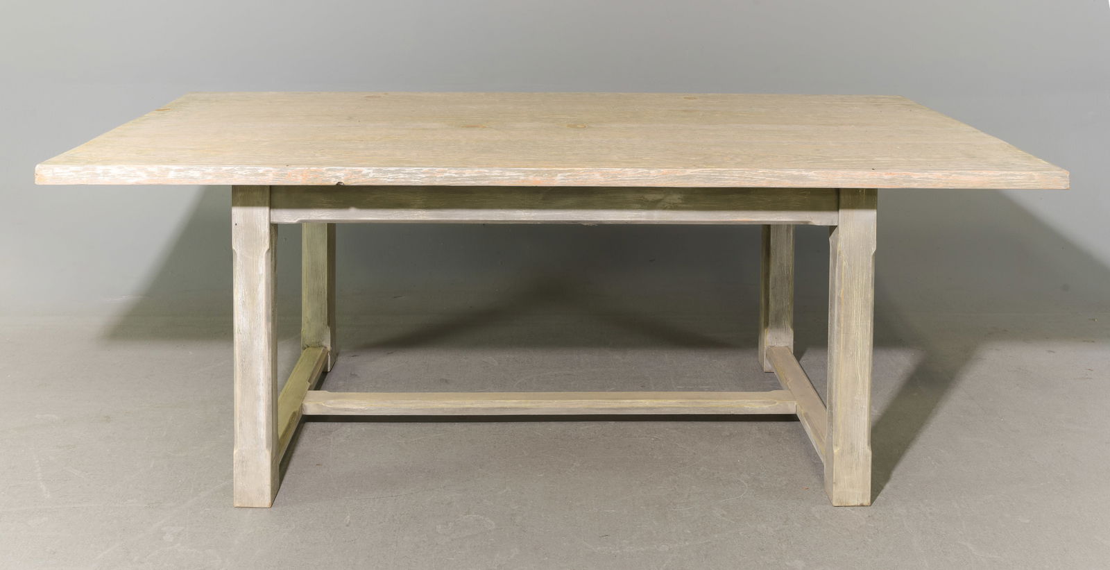 Rustic Painted Farmhouse Table: Rustic Painted Farmhouse Table - 31 in tall x 84 x 40.5, Floor to under is 25 inches and the space between the legs is 48.5 inches