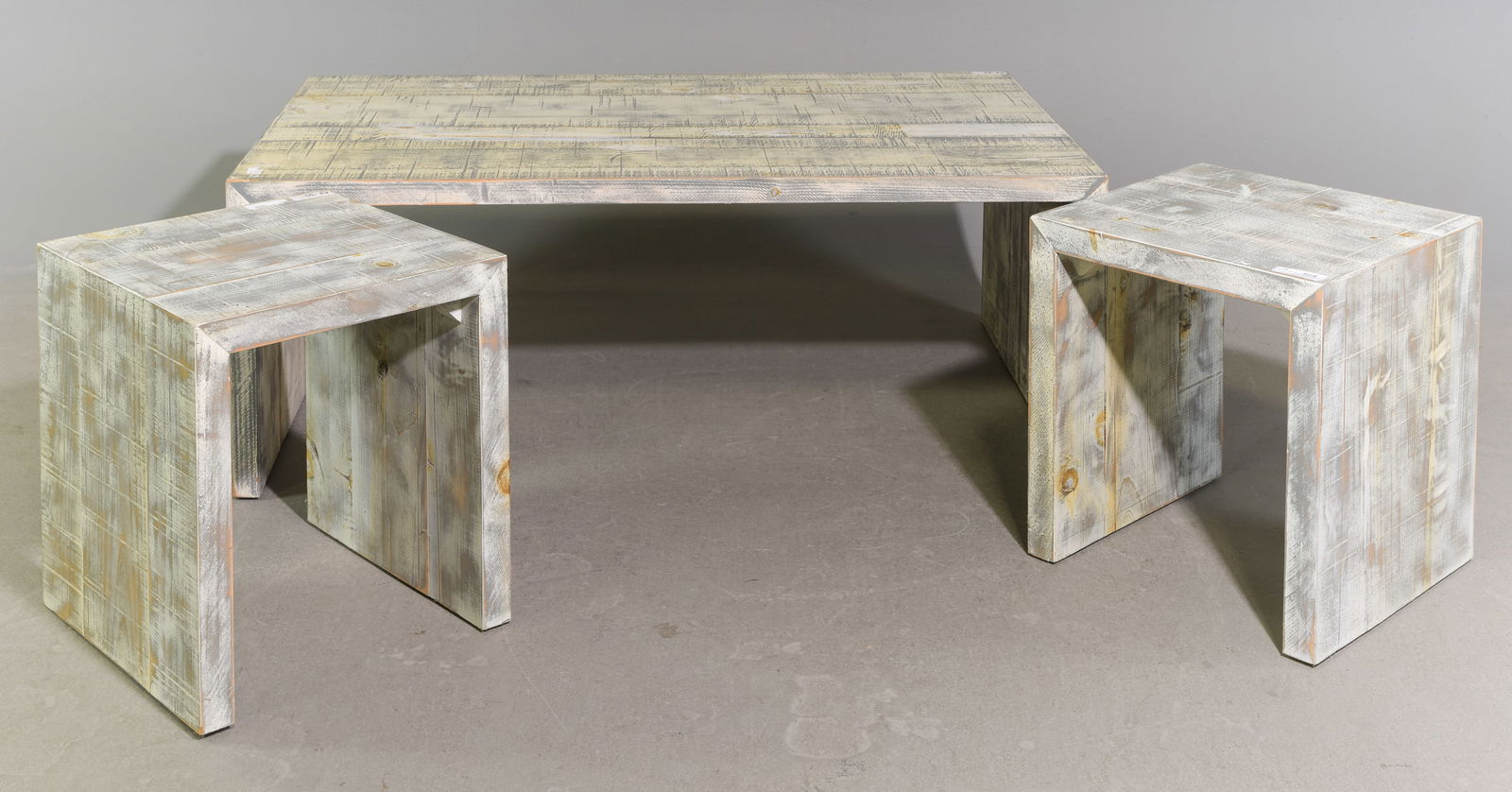 Rustic Painted Coffee Table & 2 End Tables (1 of 5)