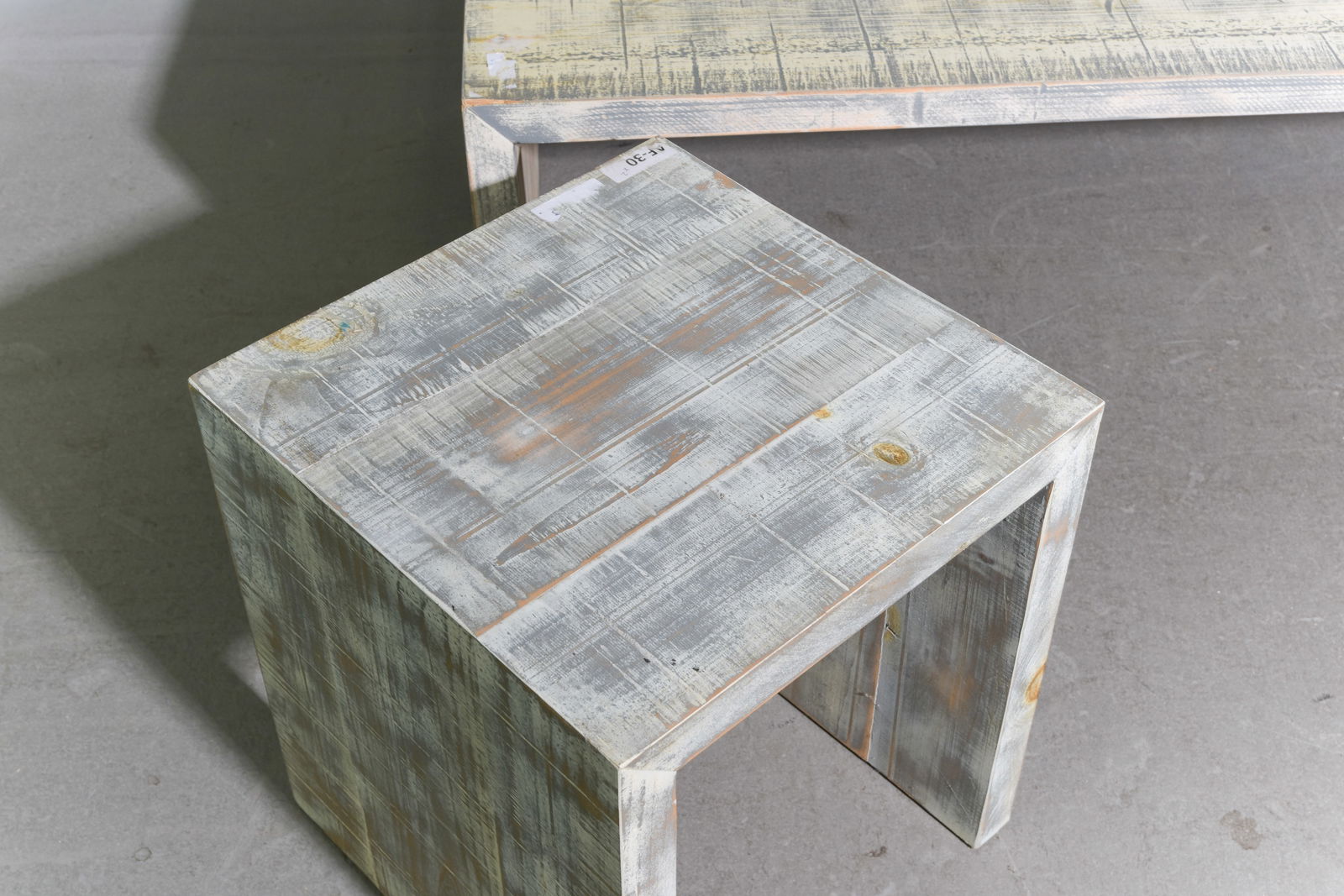 Rustic Painted Coffee Table & 2 End Tables - 2