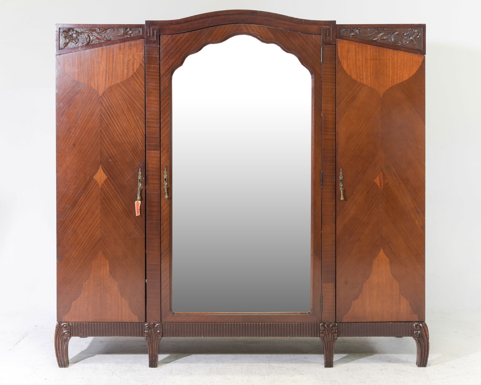 English Mahogany Triple Door Robe (1 of 9)